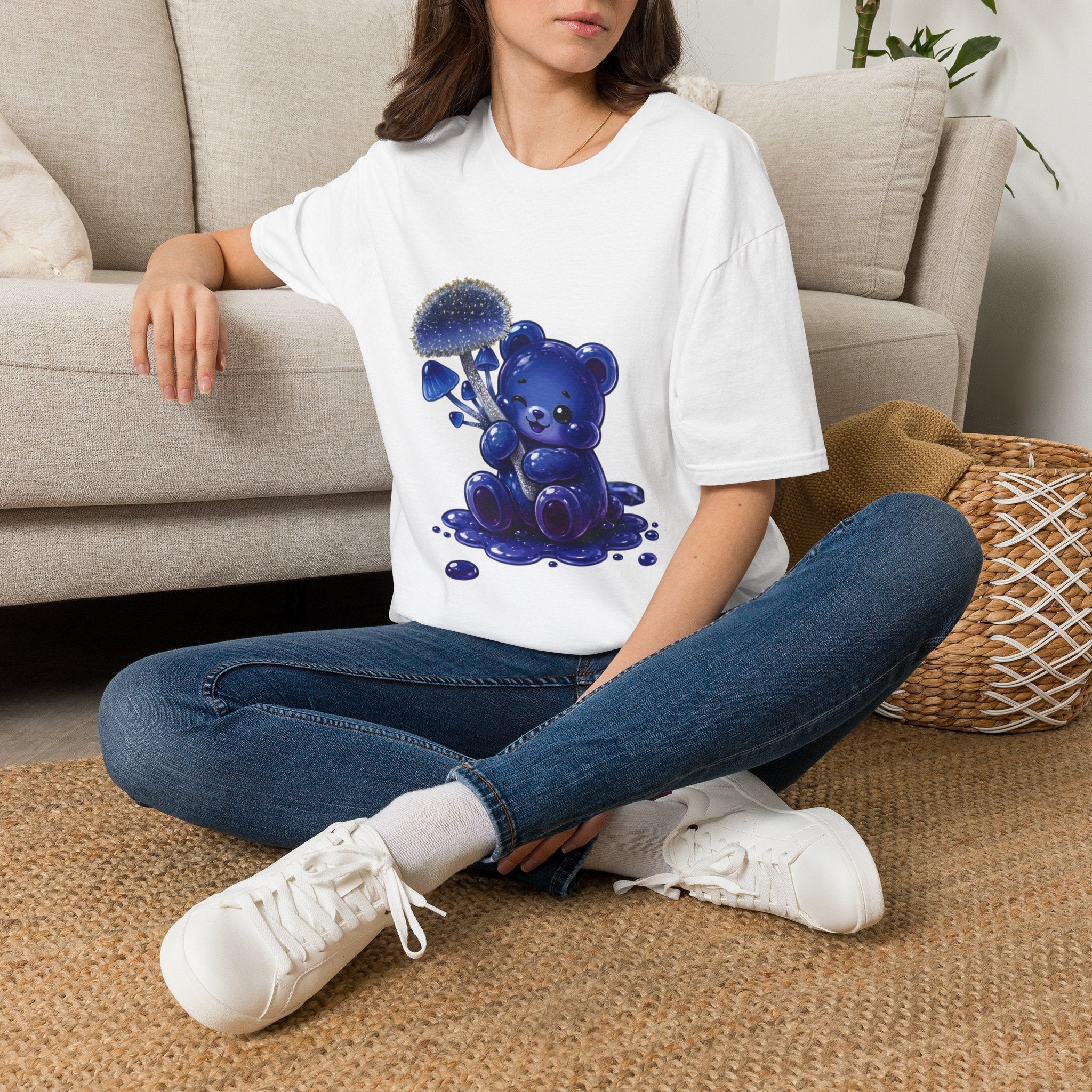 Special Small Blue Mushroom, Oozy Bears Gummy Friend- Graphic Shirt
