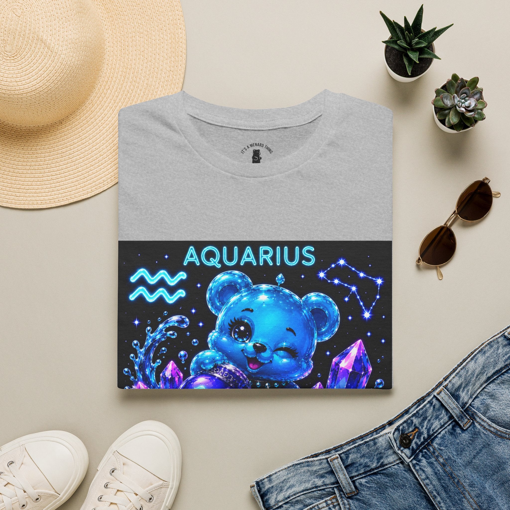 Aquarius Zodiac Astrology Oozy Bear Friend Special Addition- Graphic Shirt