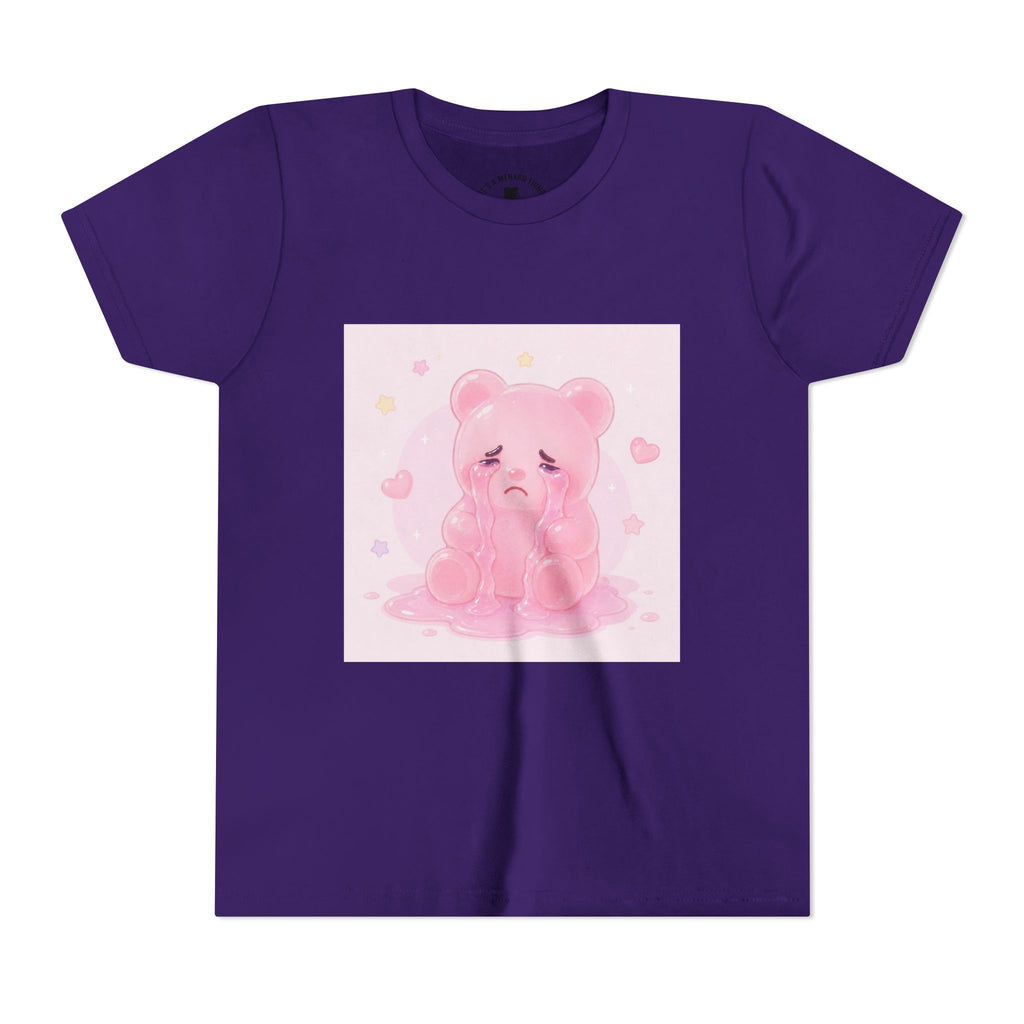 Pink Crying Gooey Gummy Bear Youth Tee – Cute Pastel Graphic Shirt
