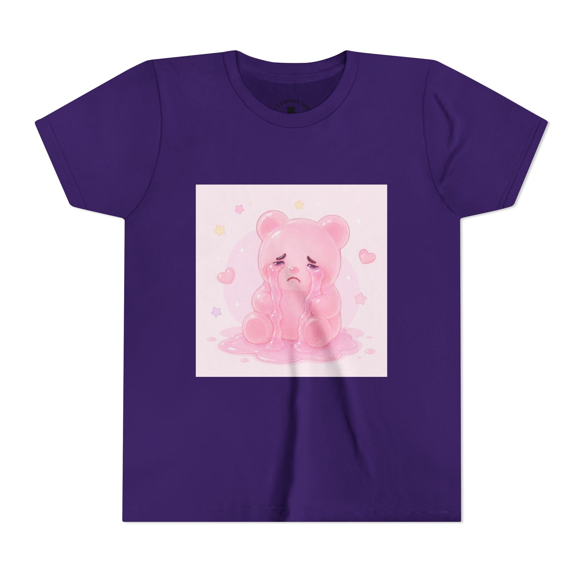 Pink Crying Gooey Gummy Bear Youth Tee – Cute Pastel Graphic Shirt