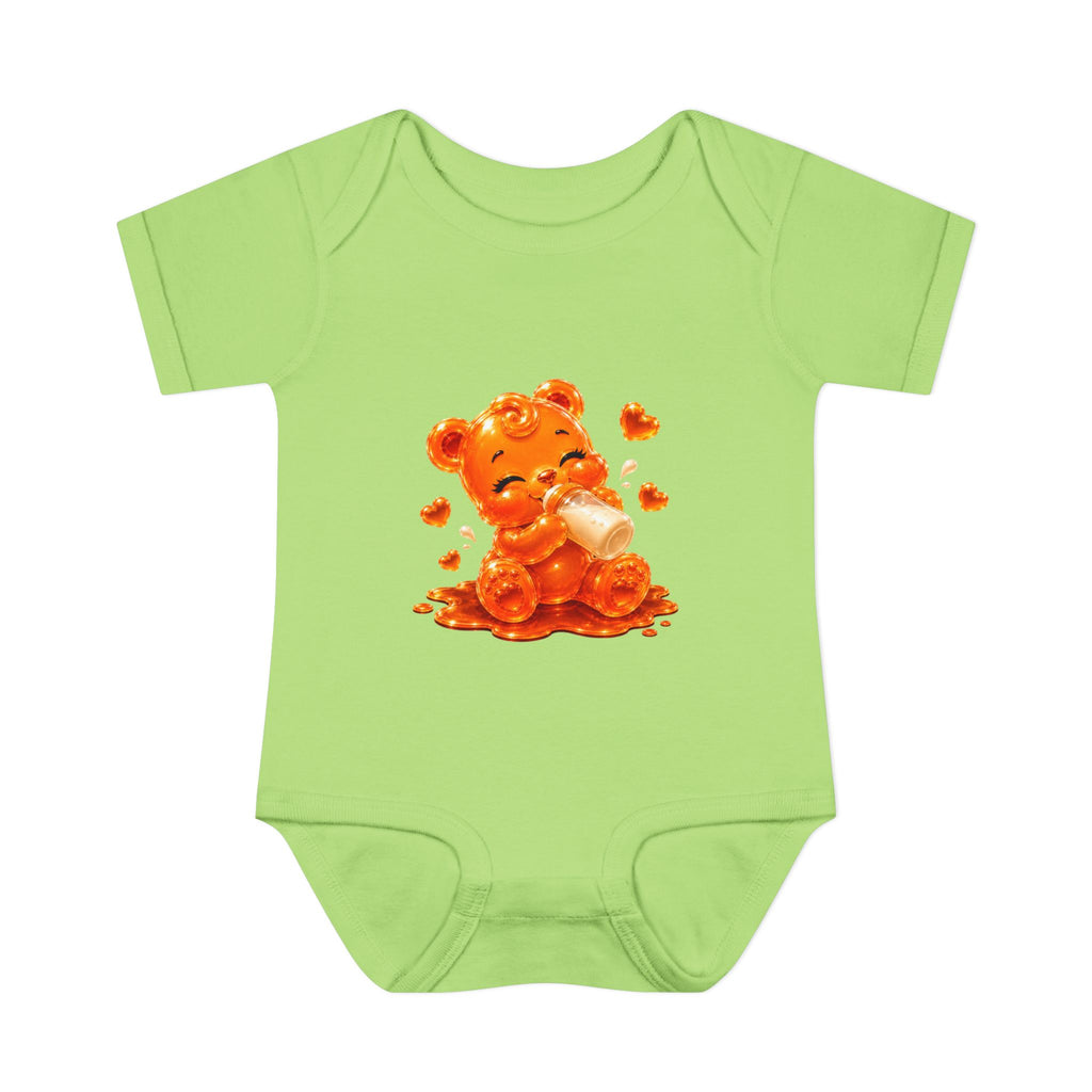 Yummy, Yummy Milk Time Orange Oozy Baby Gummy Bear Cutie Addition- Graphic Onesie