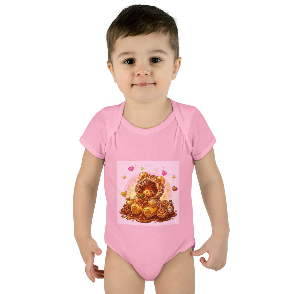 Maple Pecan Danish Gooey Gummy Bear in Puff PJs Baby Onesie