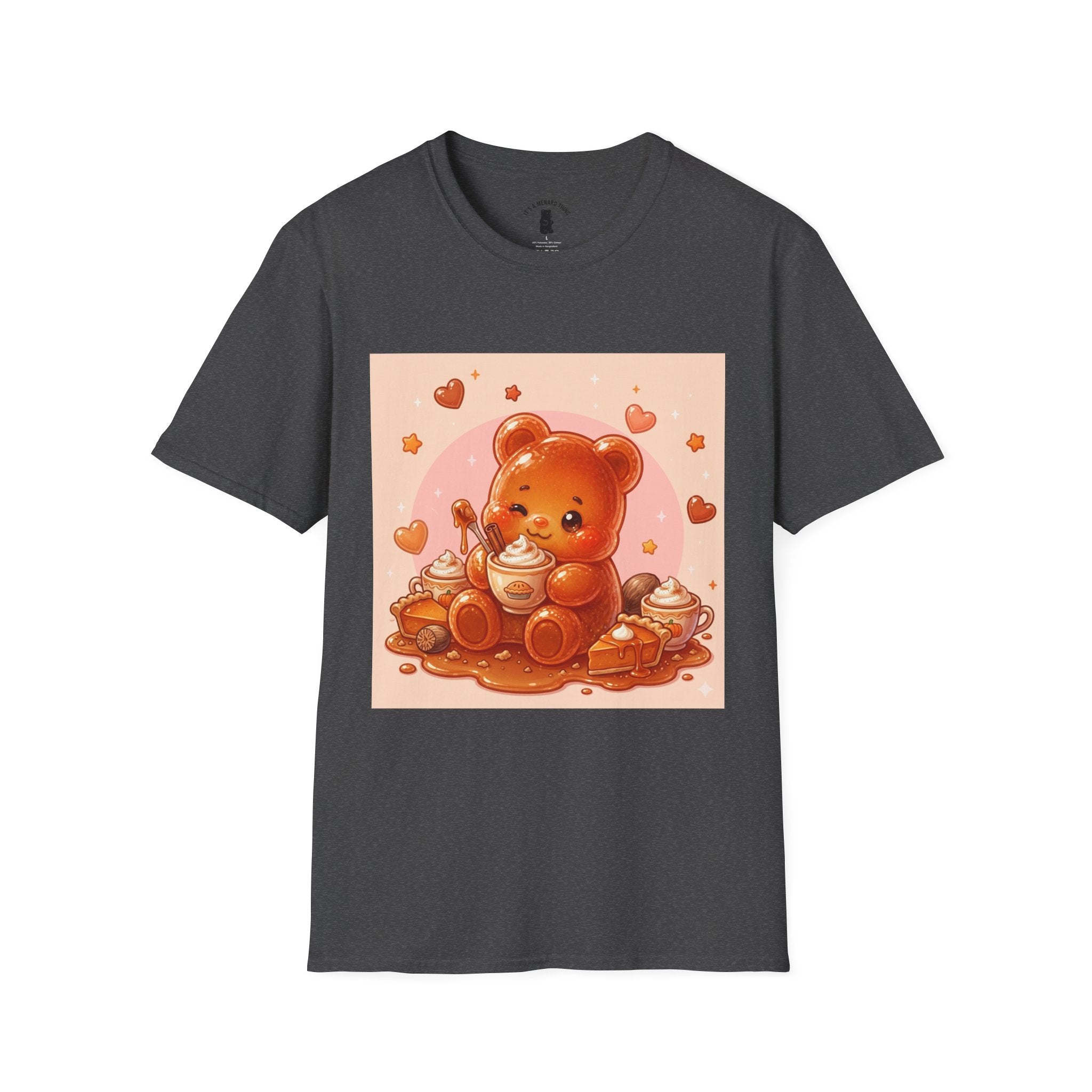 Pumpkin Spice Latte Time, With Pie and Love Gooey Gummy Bear — Kawaii Graphic Tee