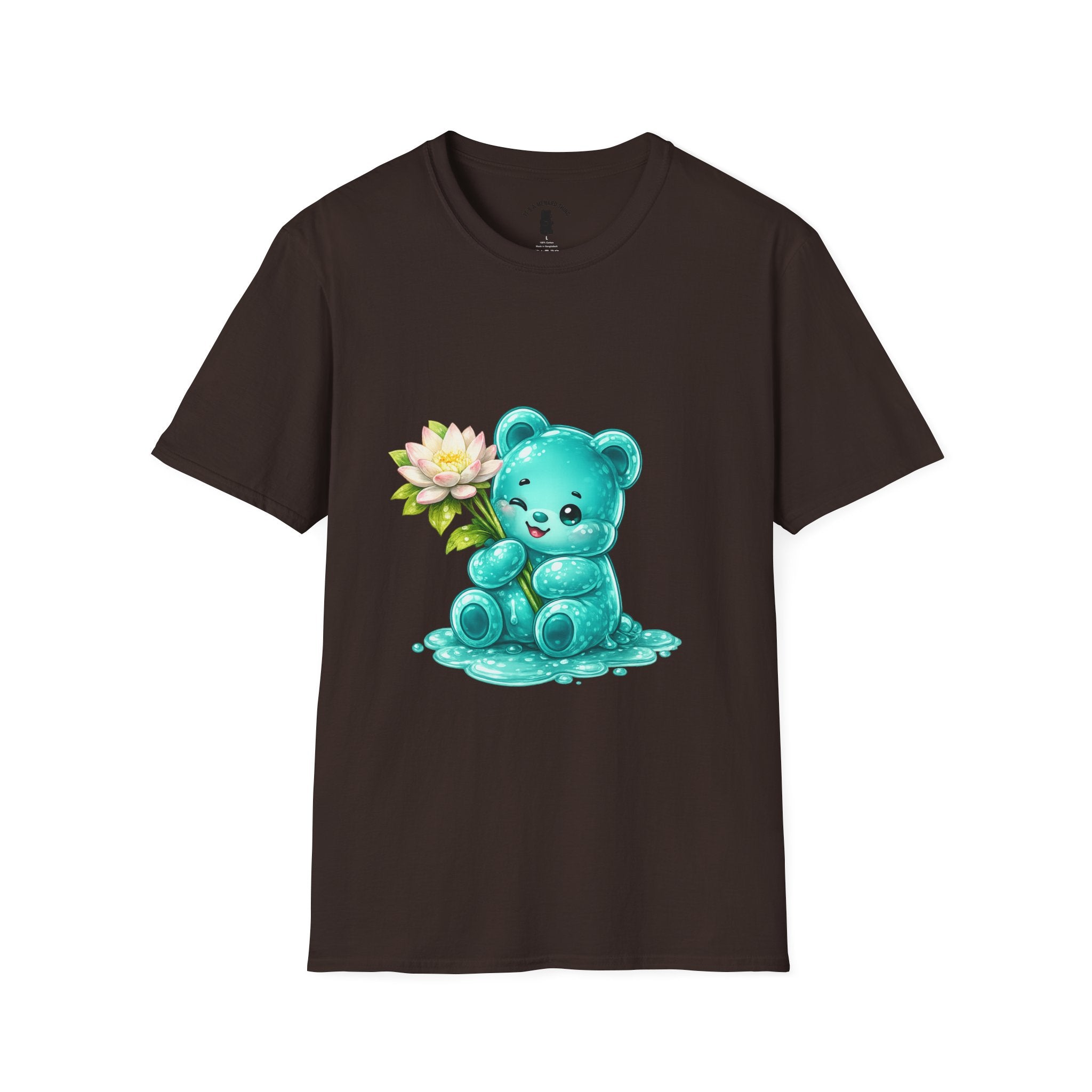 Beautiful Lotus Flower Special, Teal Oozy Bear Gummy Friend- Graphic Shirt