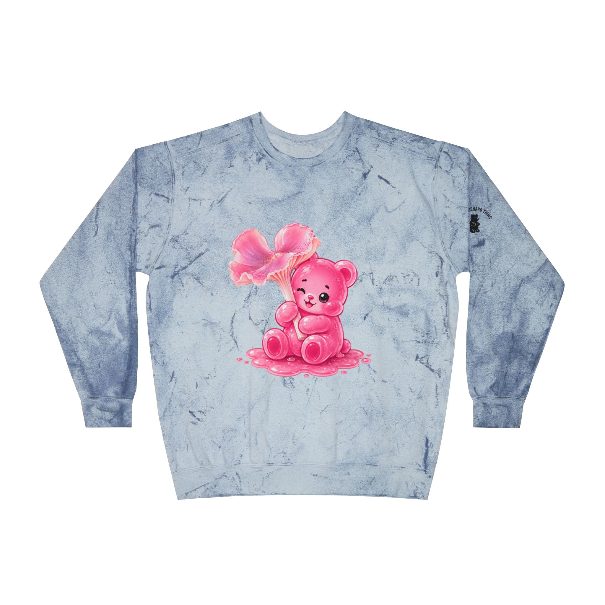 Special Pink Wax Cap Mushroom, Gooey Gummy Bear-Tie-Dye Graphic Sweatshirt
