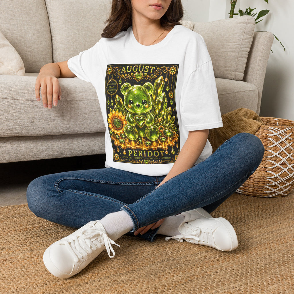 August Peridot Birthstone Oozy Bear Addition- Graphic Shirt