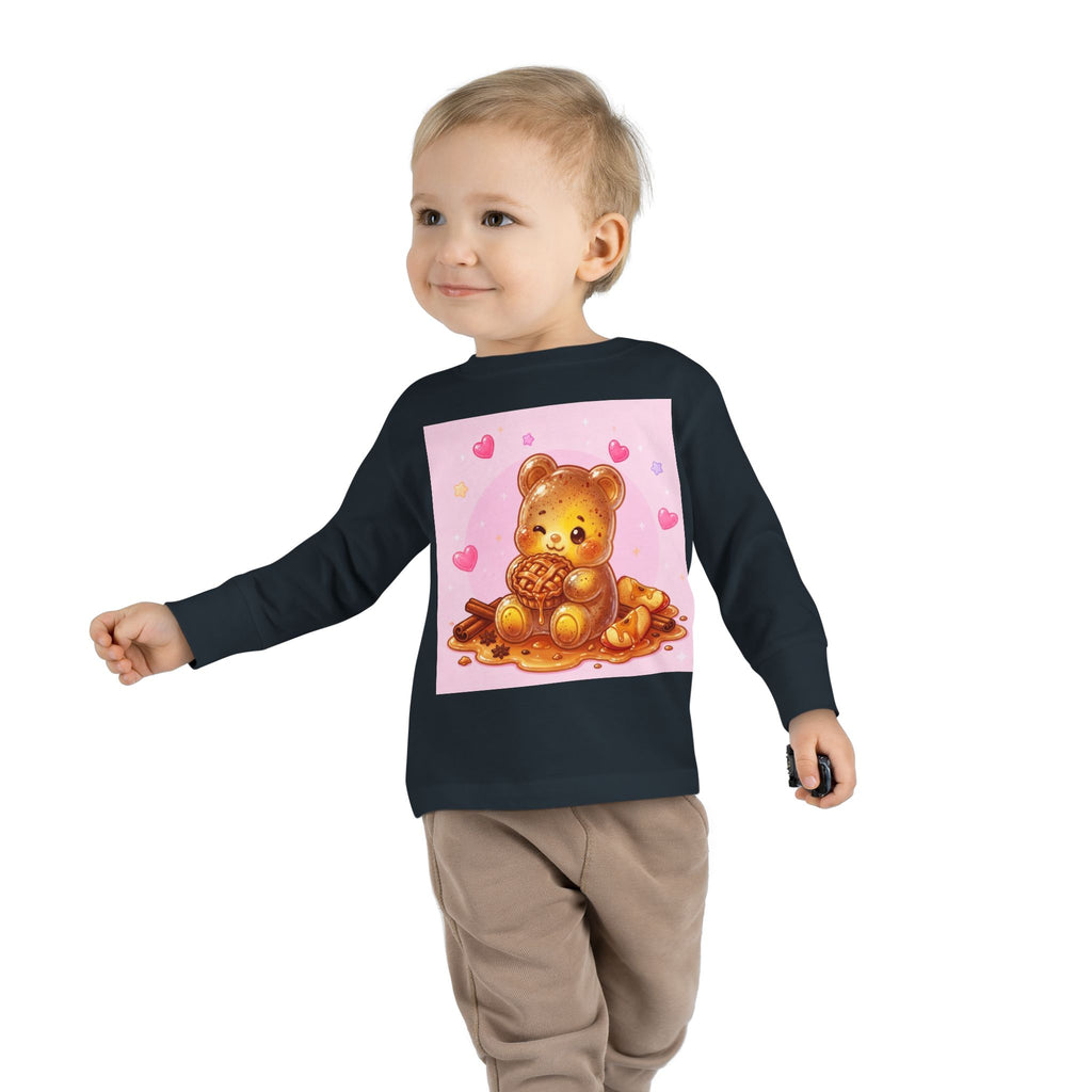 Cinnamon Sweet Fresh Apple Pie, Oozy Bear Gummy Friend- Kids Long Sleeve Shirt