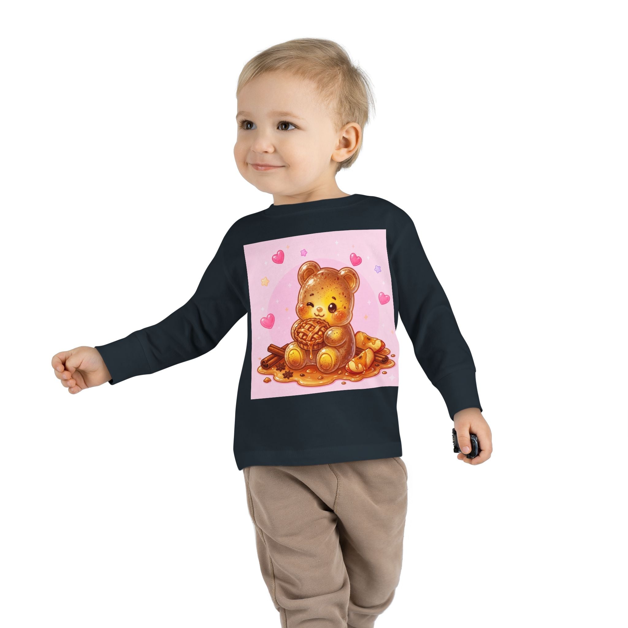 Cinnamon Sweet Fresh Apple Pie, Oozy Bear Gummy Friend- Kids Long Sleeve Shirt