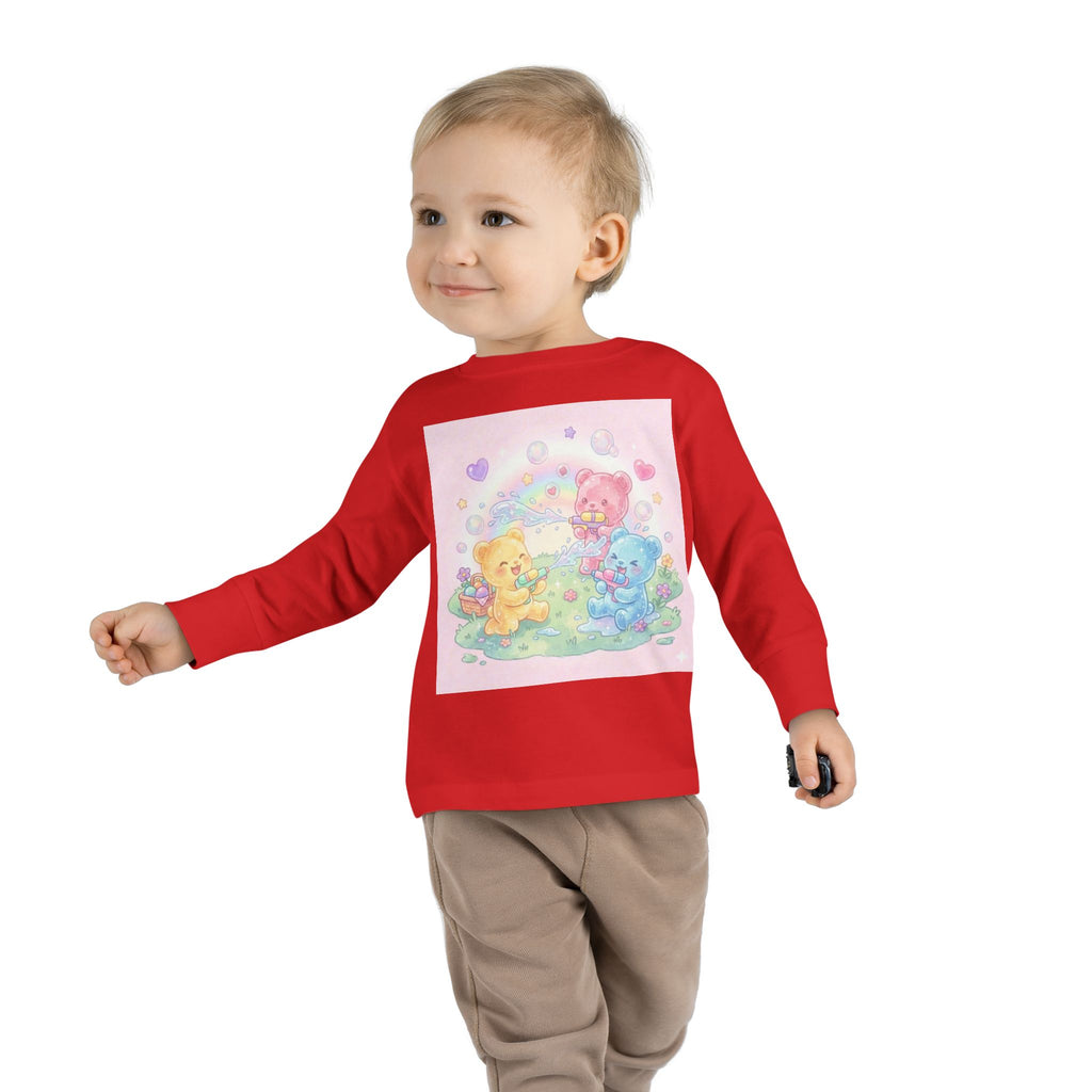 Water War Play time, Oozy Bear Group Gummy Friends- Graphic Long Sleeve Shirt