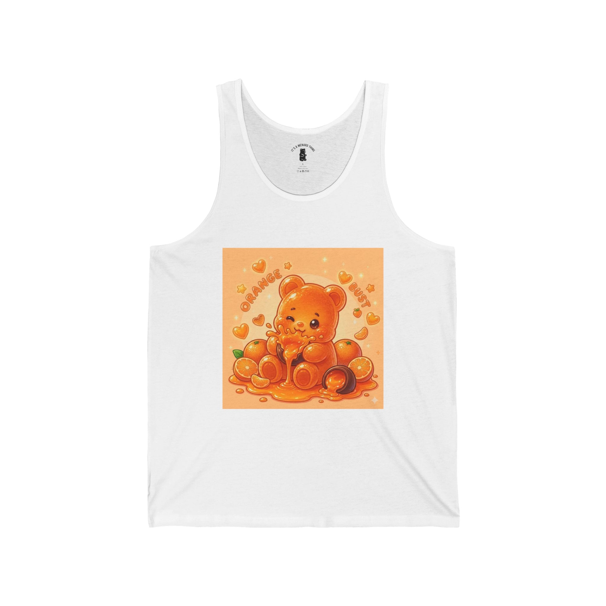Orange Burst Surprise, Gooey Gummy bear Friend — Kawaii Graphic Tank top