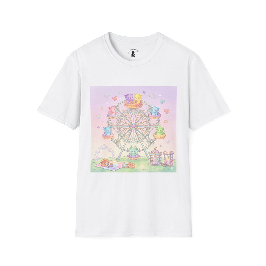 Carnival, Riding the Ferris Wheel with Gooey Gummy Friends T-Shirt — Cute Graphic Tee