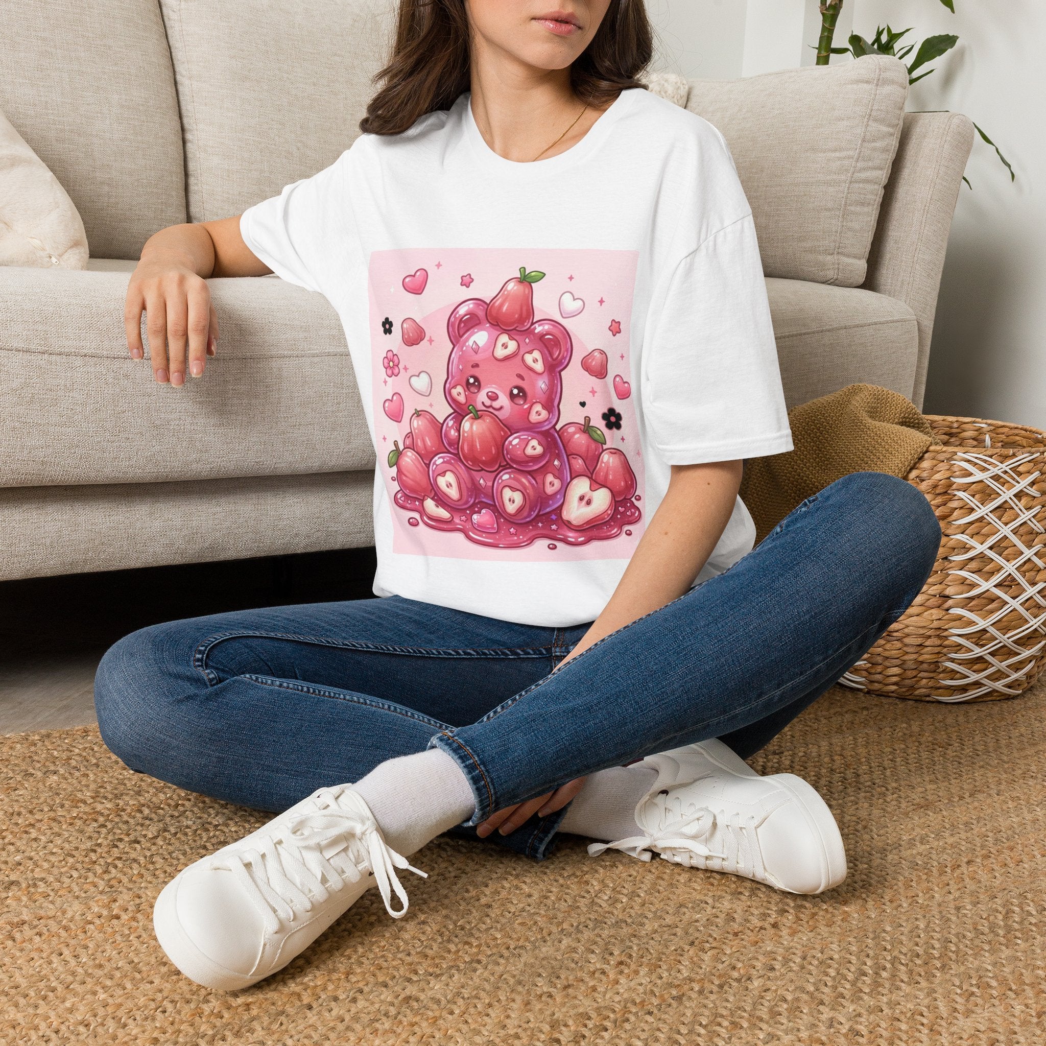 Beautiful Pink Rose Bell Apple, Exotic Oozy Gummy Bear — Cute Graphic Shirt