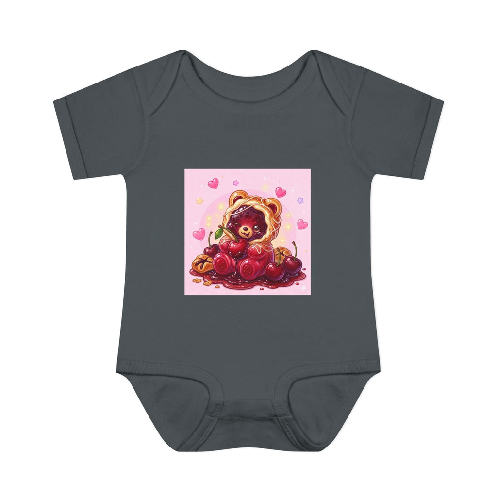 Cherry Danish Gooey Gummy Bear in Puff PJs (Infant Rib Onesie)