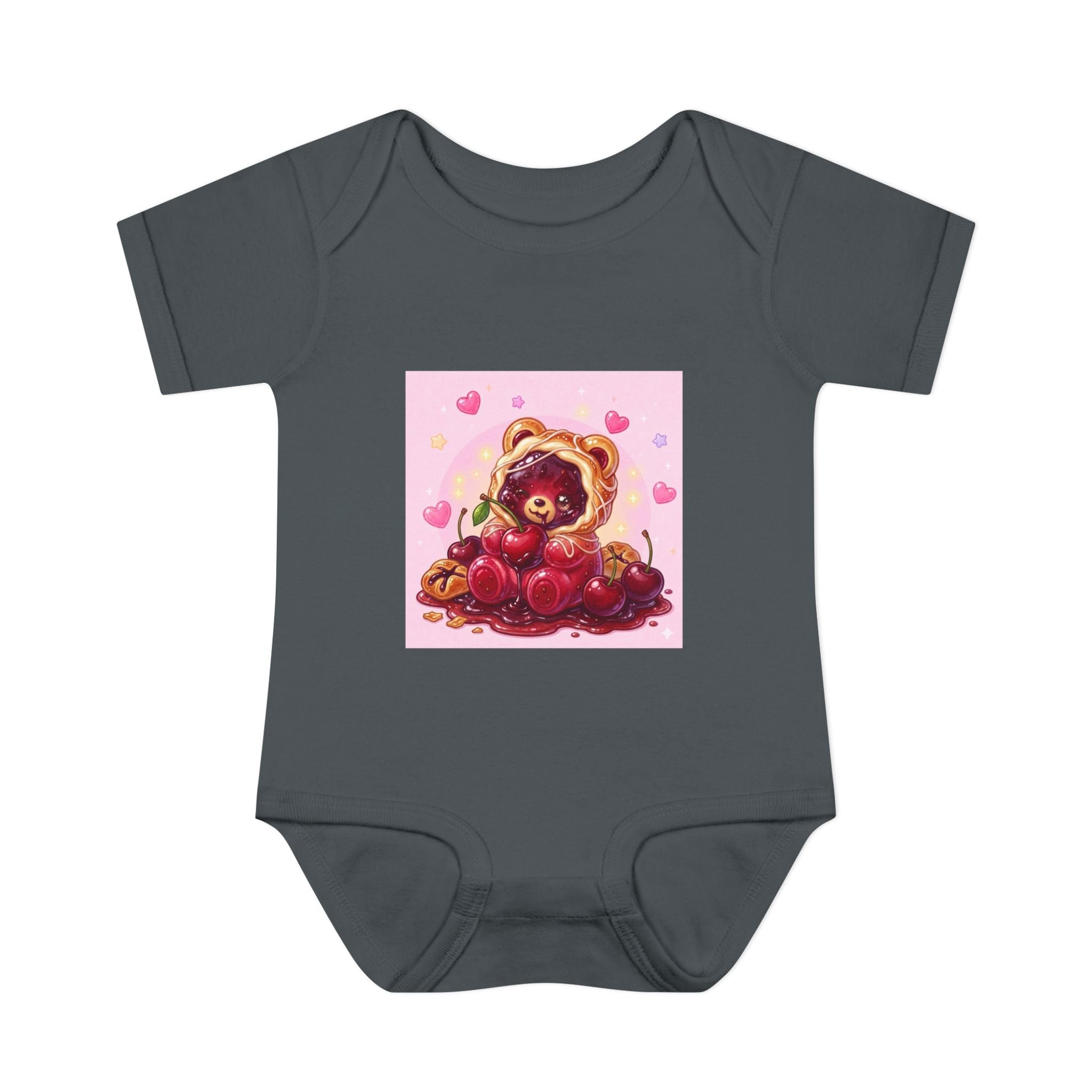 Cherry Danish Gooey Gummy Bear in Puff PJs (Infant Rib Onesie)