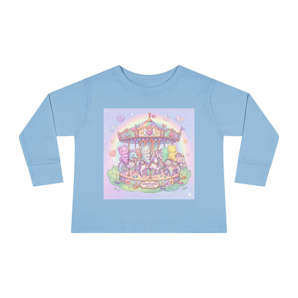 Pastel Carousel, Carnival Oozy Bear Gummy Friends- Graphic Long Sleeve Shirt