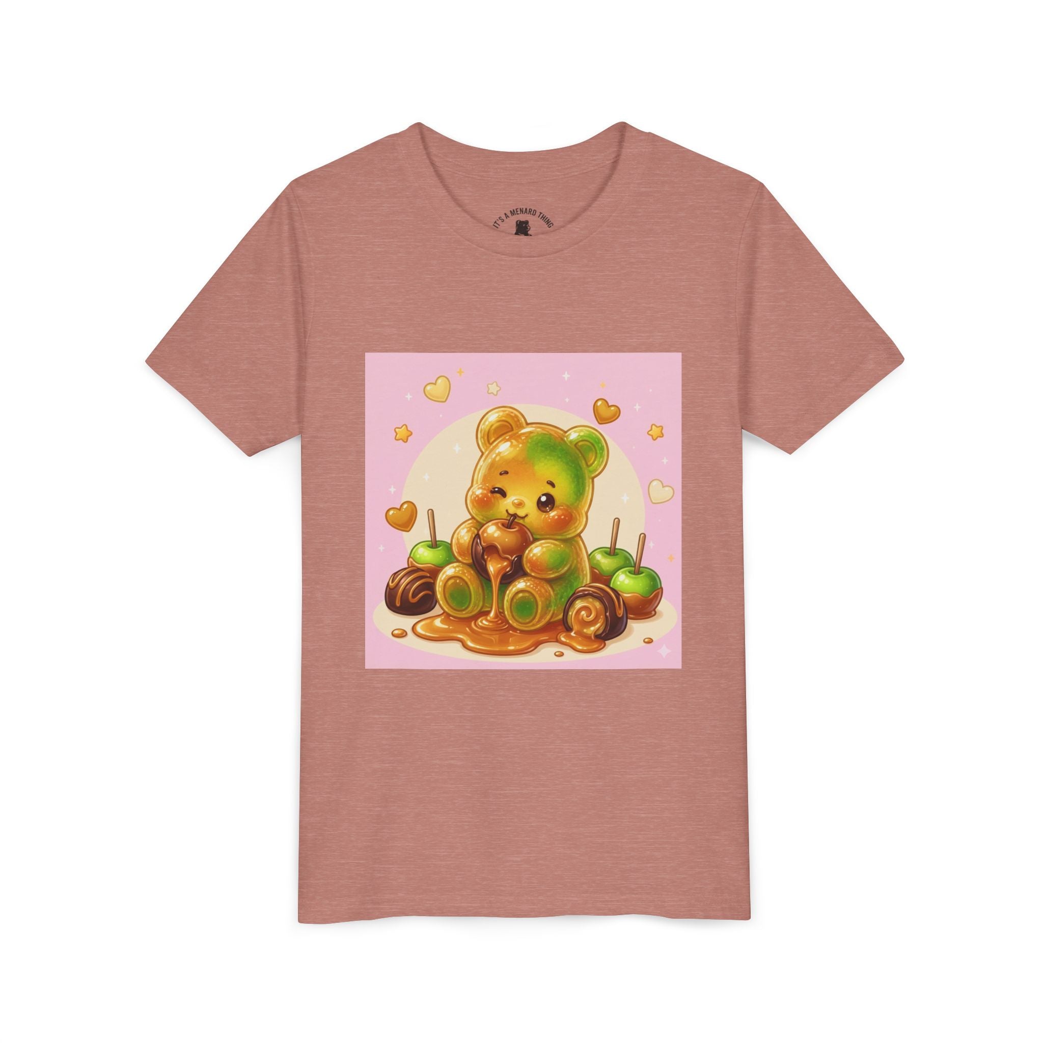 Caramel Apple Gooey Gummy Bear Graphic Kids T-Shirt