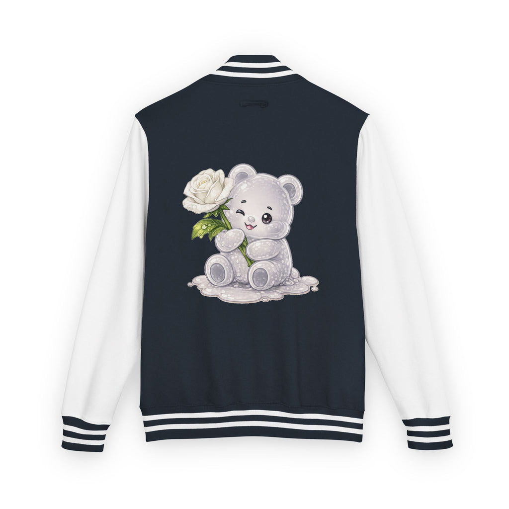 Blooming White Rose, Gooey Gummy Bear Friend- Kawaii Graphic Jacket