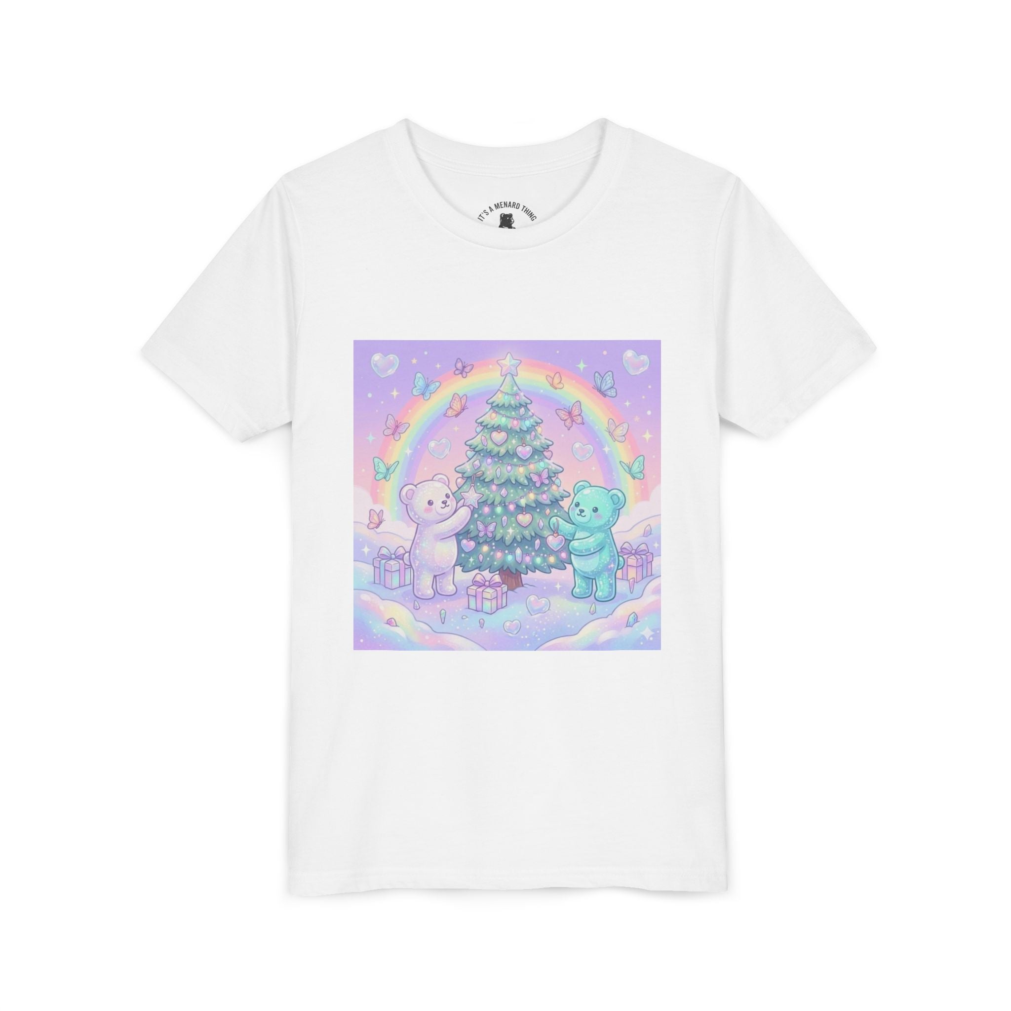 Gooey Gummy Bears Decorating Christmas Tree with Rainbow | Holiday Youth Shirt