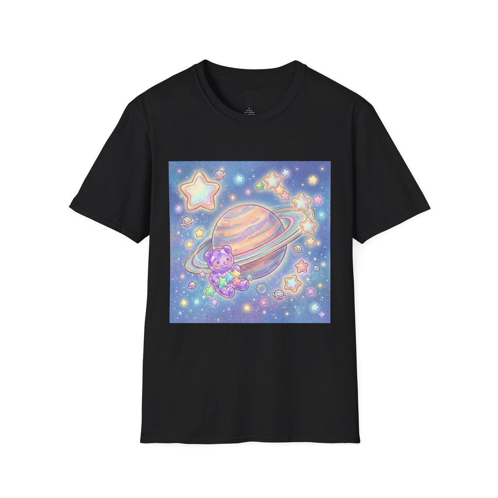 Look Upon Saturn, Purple Crystal Gooey Gummy Bear — Kawaii Graphic T-Shirt