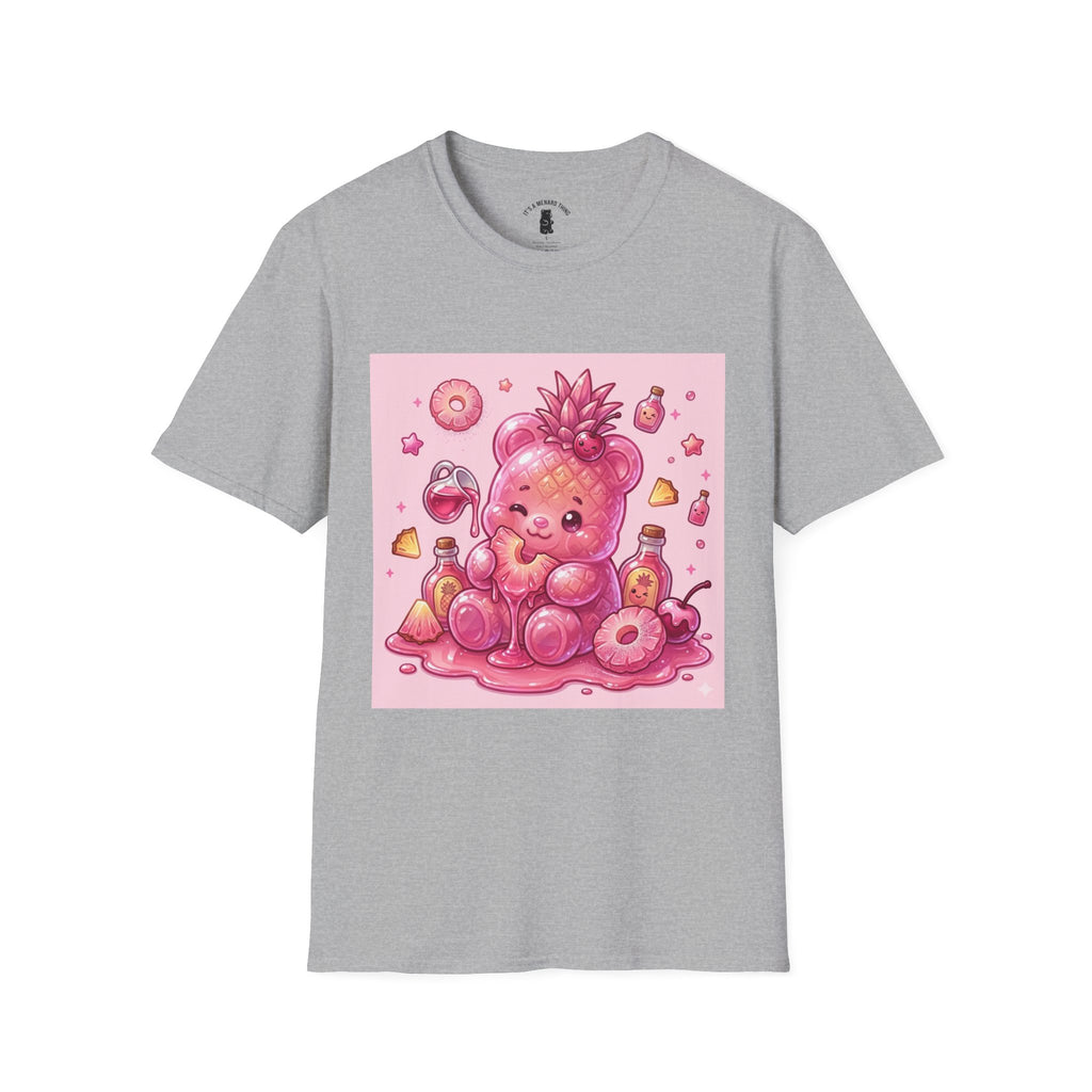 Exotic Pink Pineapple Gooey Gummy Bear — Kawaii Graphic T-Shirt