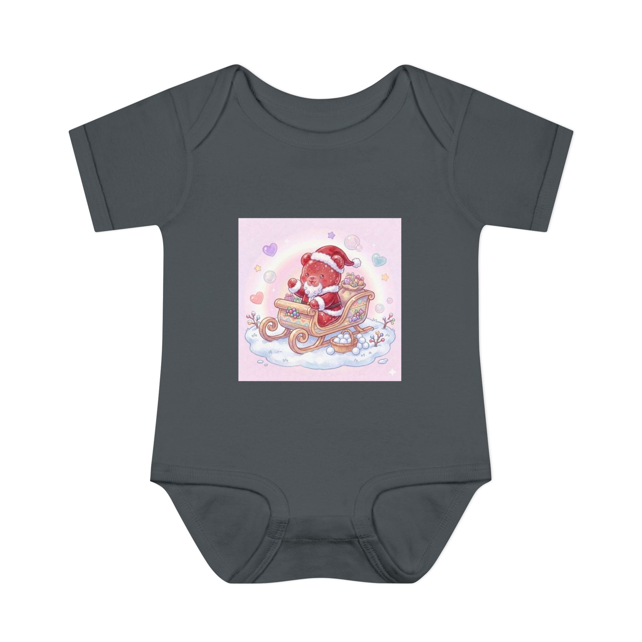 Baby Bodysuit – Gooey Gummy Santa in Sleigh Christmas Infant Onesie