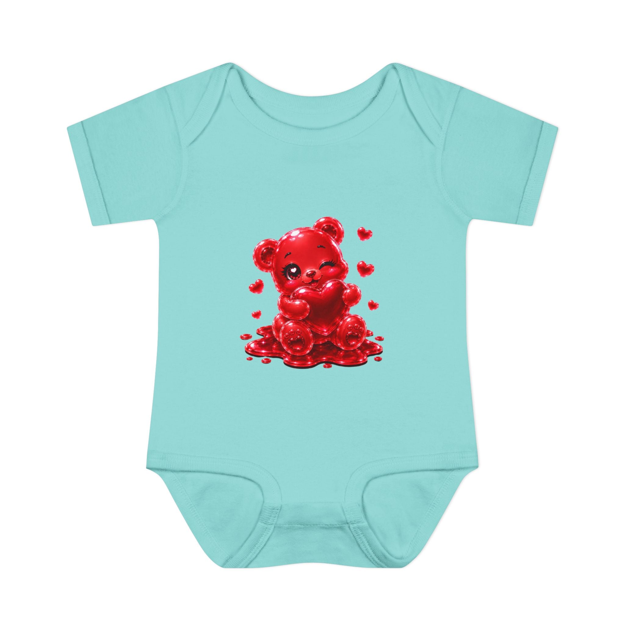 Special Red Heart Oozy Bear Baby Gummy Cutie Addition- Graphic Onesie