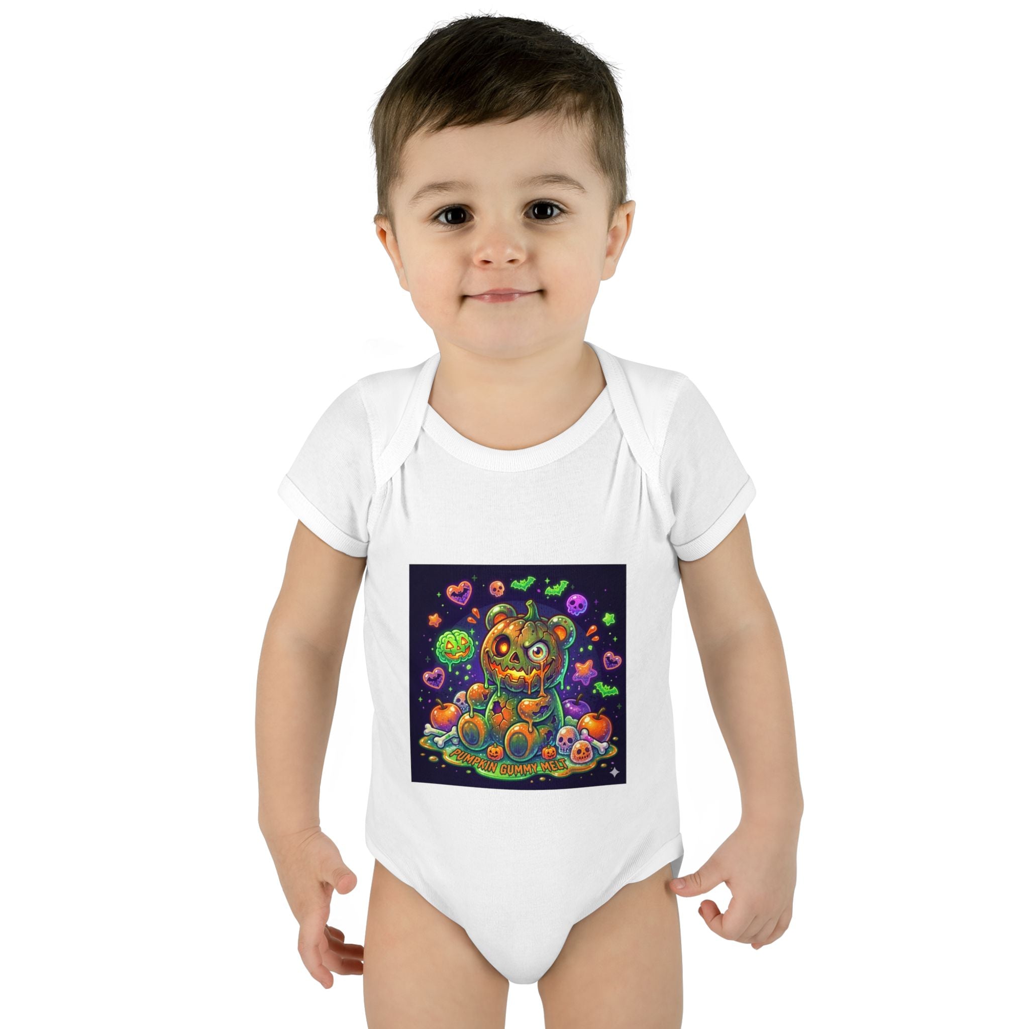 Halloween Pumpkin Head Gooey Gummy Bear - Infant Onesie
