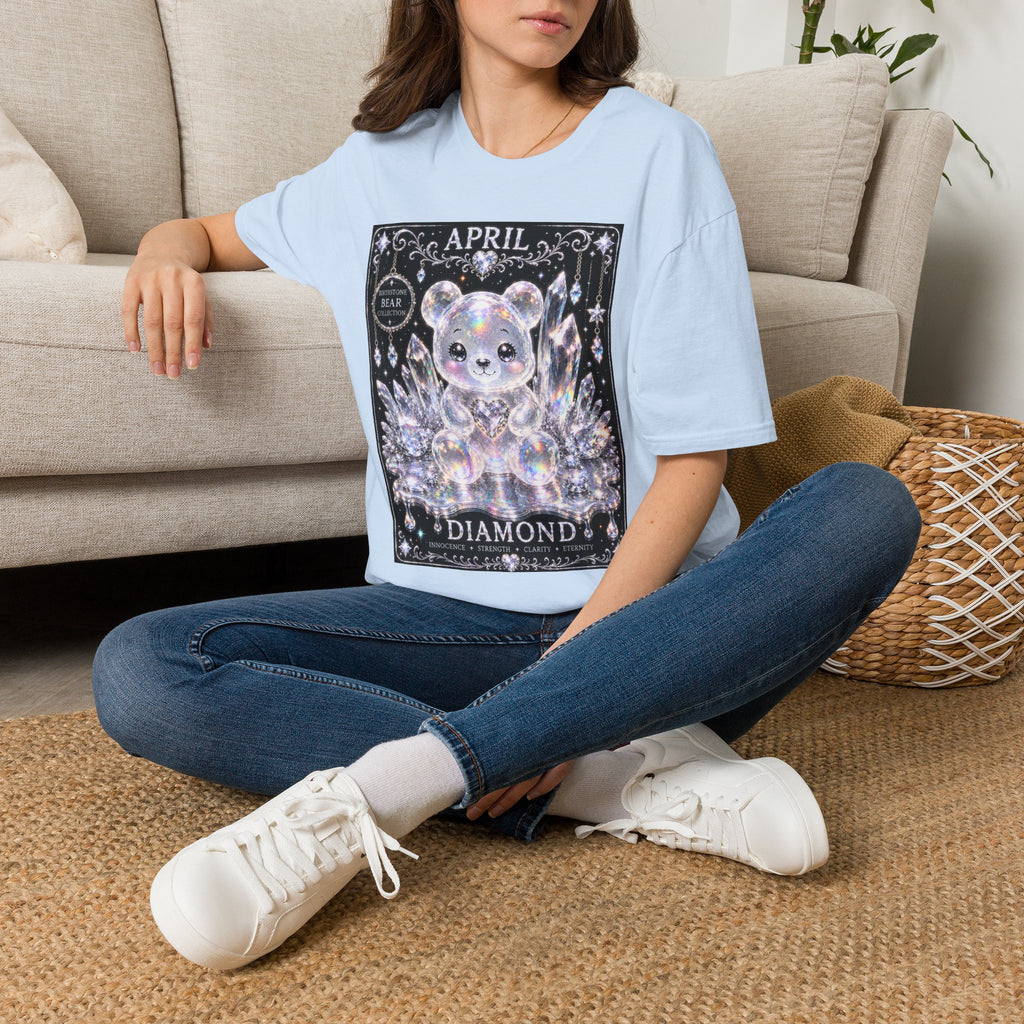 April, Diamond Birthstone Crystal Oozy Bear Friend Special Addition- Graphic Shirt