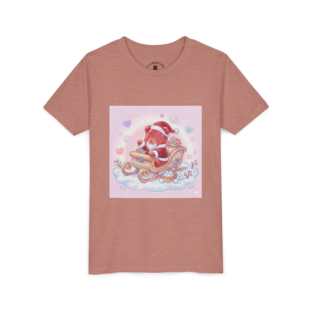Cute Gooey Gummy Red Santa in Sleigh Holiday Shirt