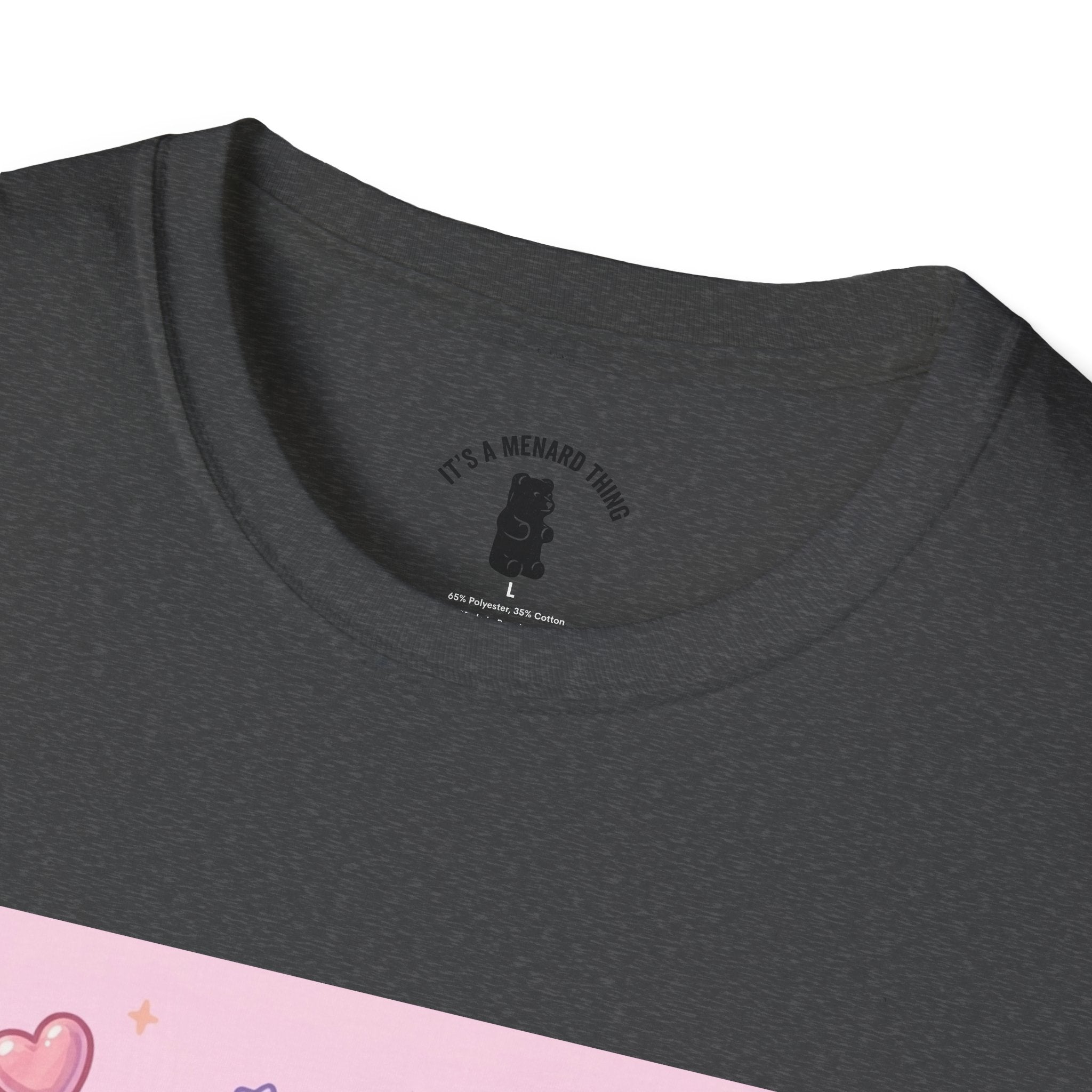 Cute Pastel Candy Bear T-Shirt — Rainbow Kawaii Heart Graphic