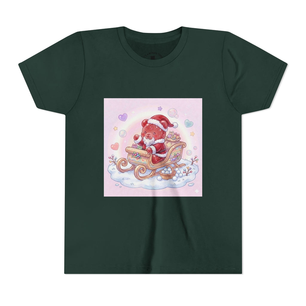 Cute Gooey Gummy Red Santa in Sleigh Holiday Shirt