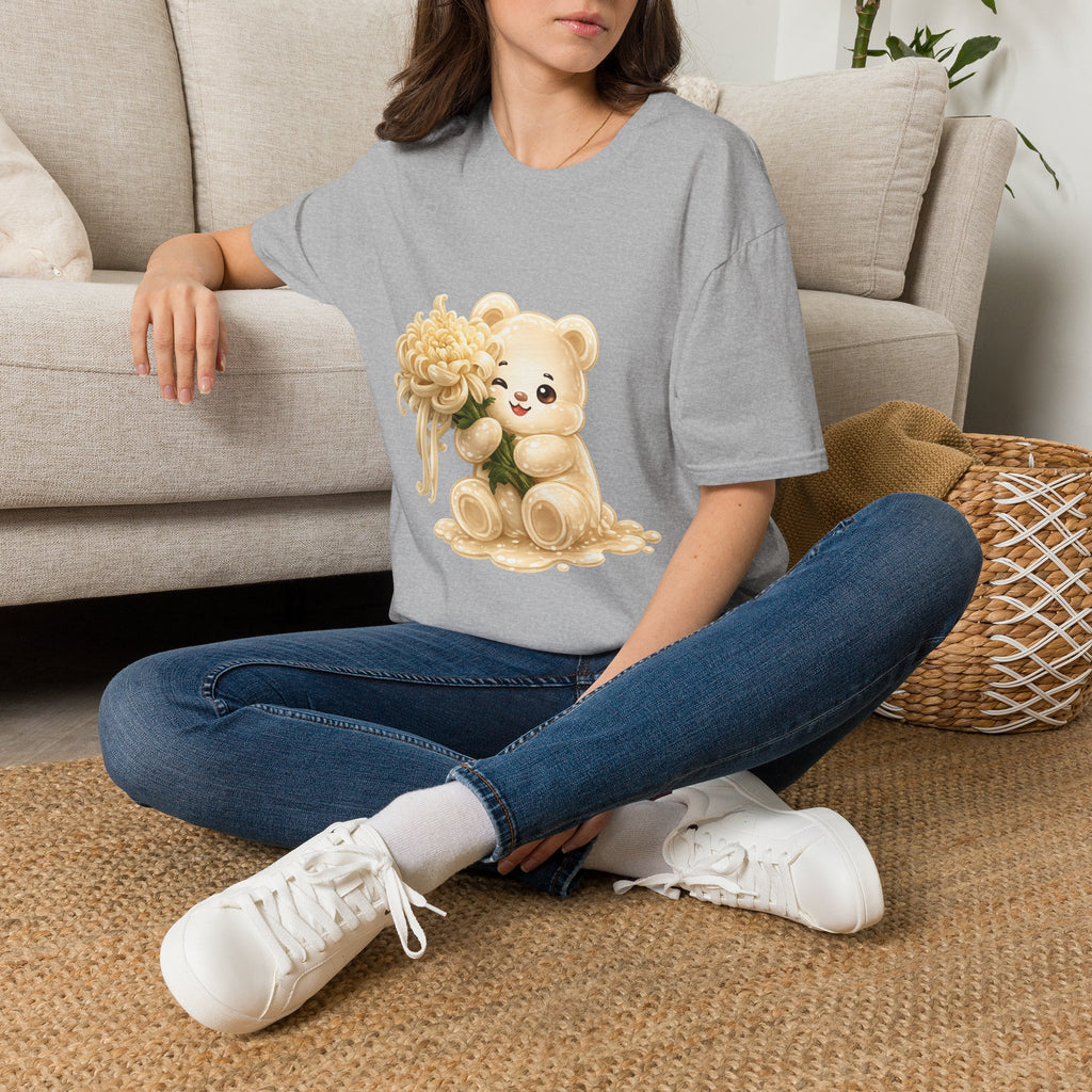 Chrysanthemum Special, Cream Oozy Bear Friend Special Flower Additon- Graphic Shirt