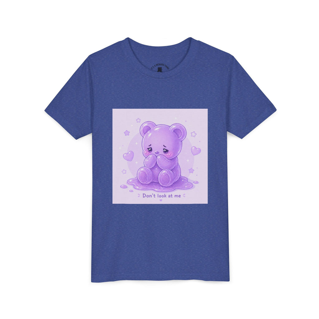 Shy Purple Gooey Gummy Bear “Don’t Look at Me” Graphic