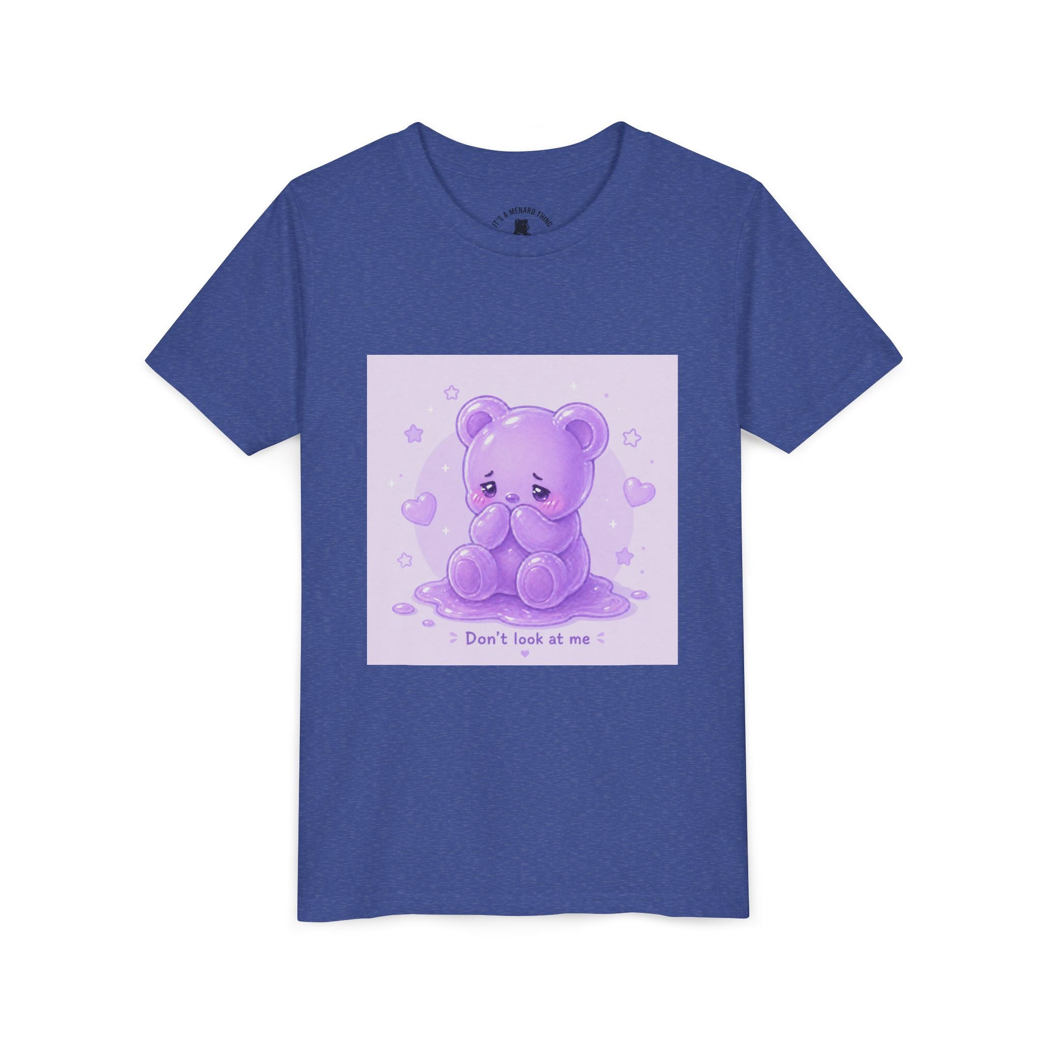 Shy Purple Gooey Gummy Bear “Don’t Look at Me” Graphic