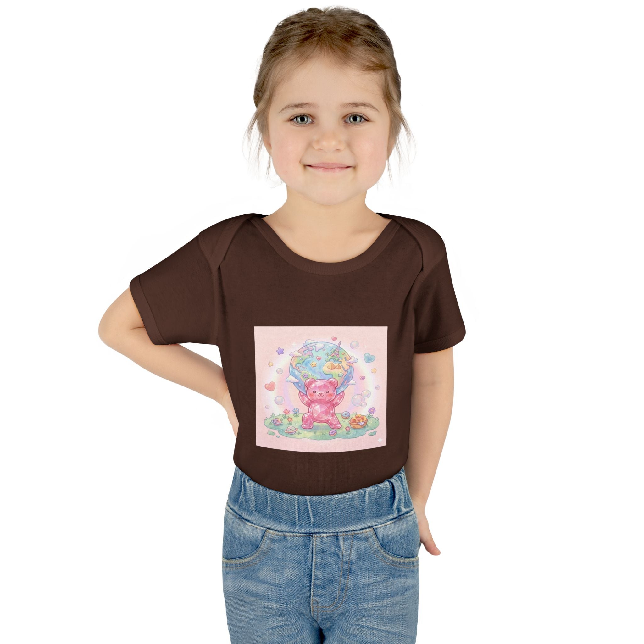 Infant Bodysuit — World Atlas Gummy bear Design
