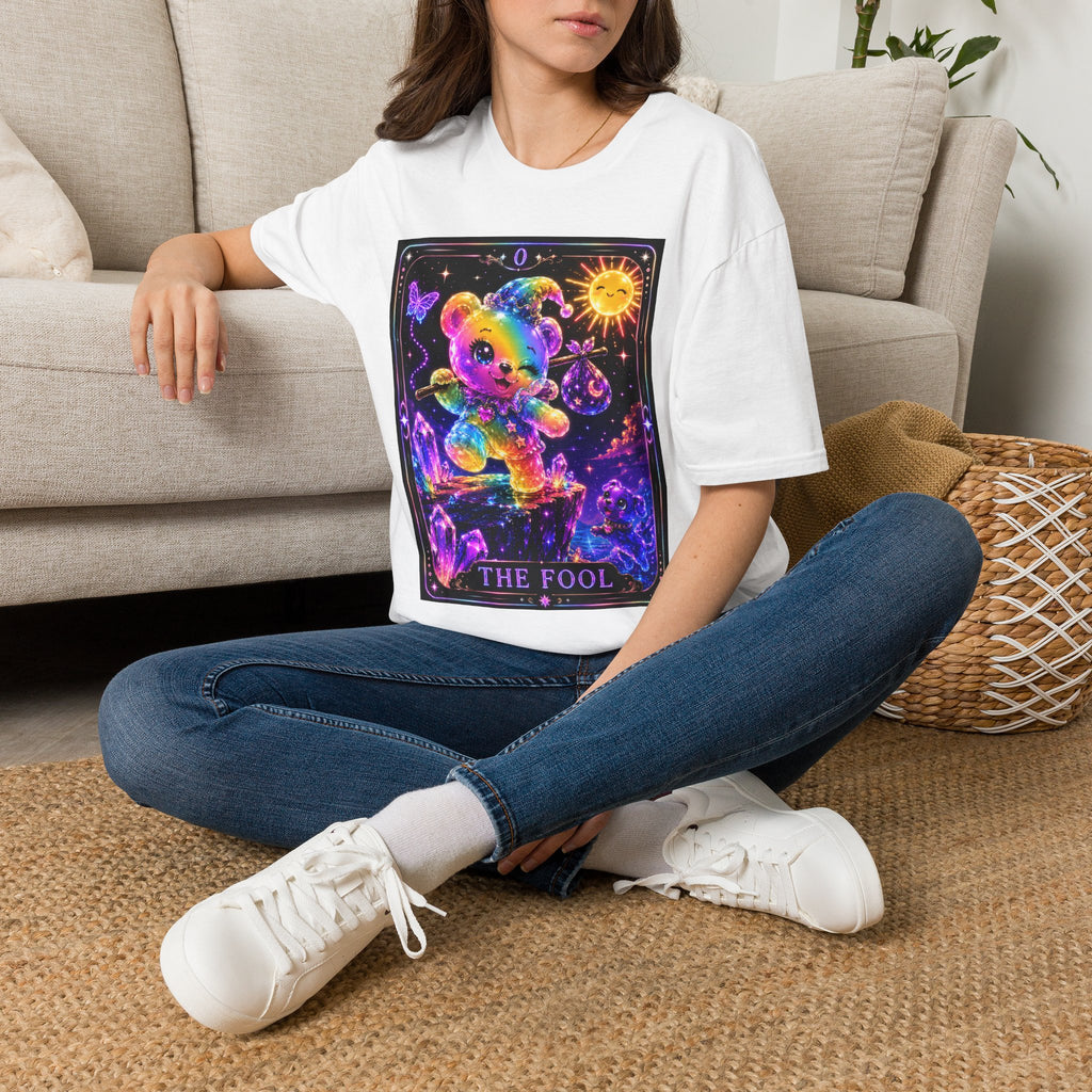 The Fool Tarot Colorful Rainbow Oozy Bear Friend- Cute Graphic Shirt