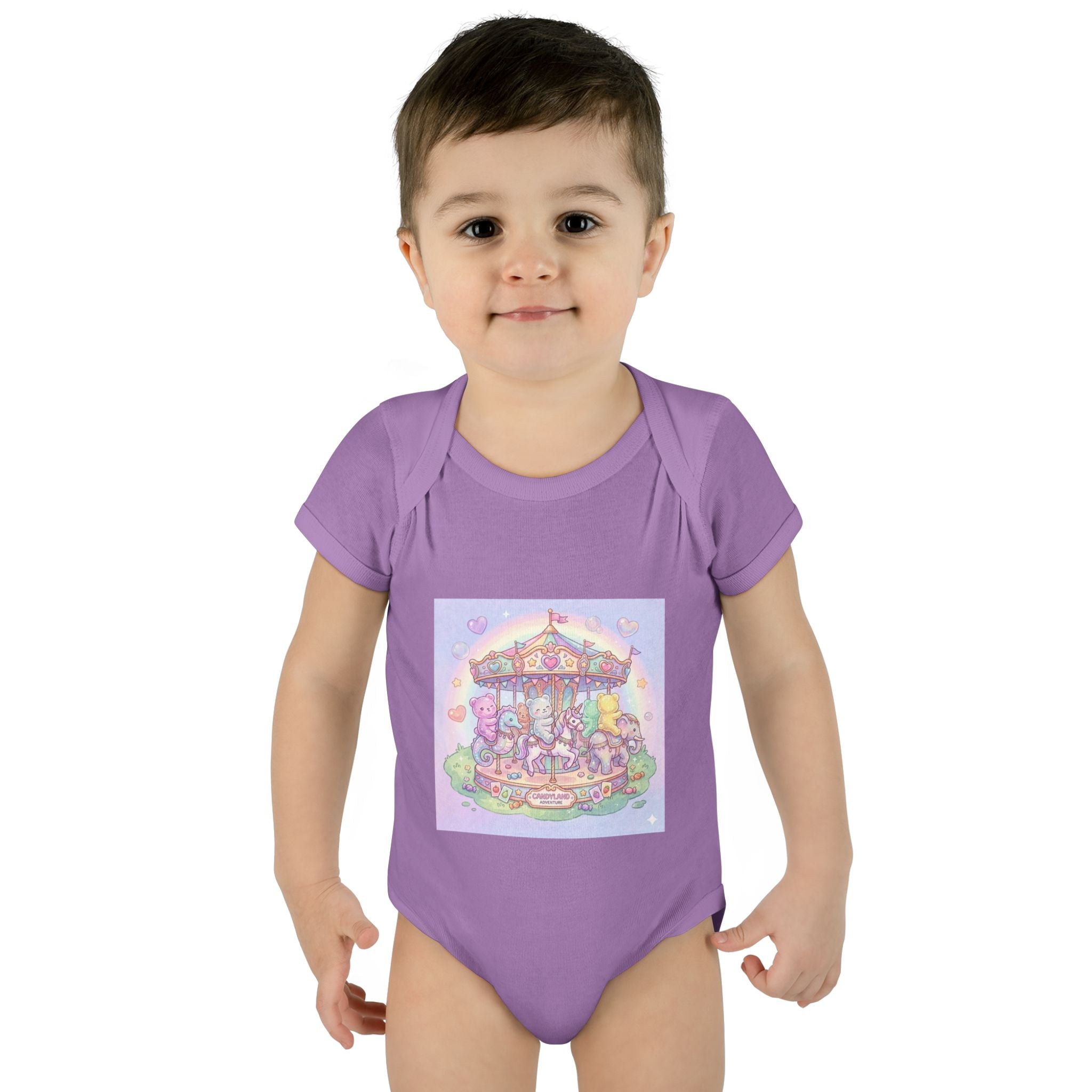 Gooey Gummies Carousel: Pastel Baby Bodysuit