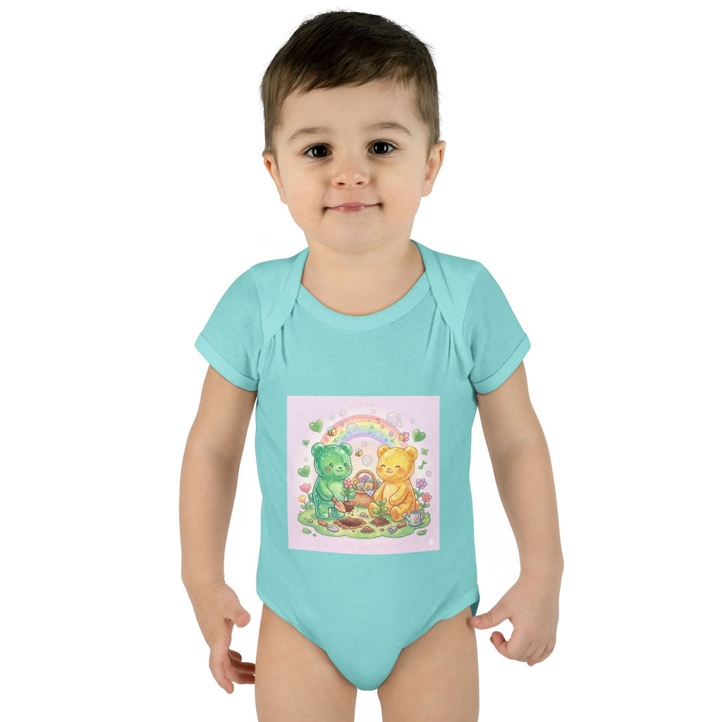 Infant Bodysuit — Gooey Gummy Bears Gardening Baby Onesie
