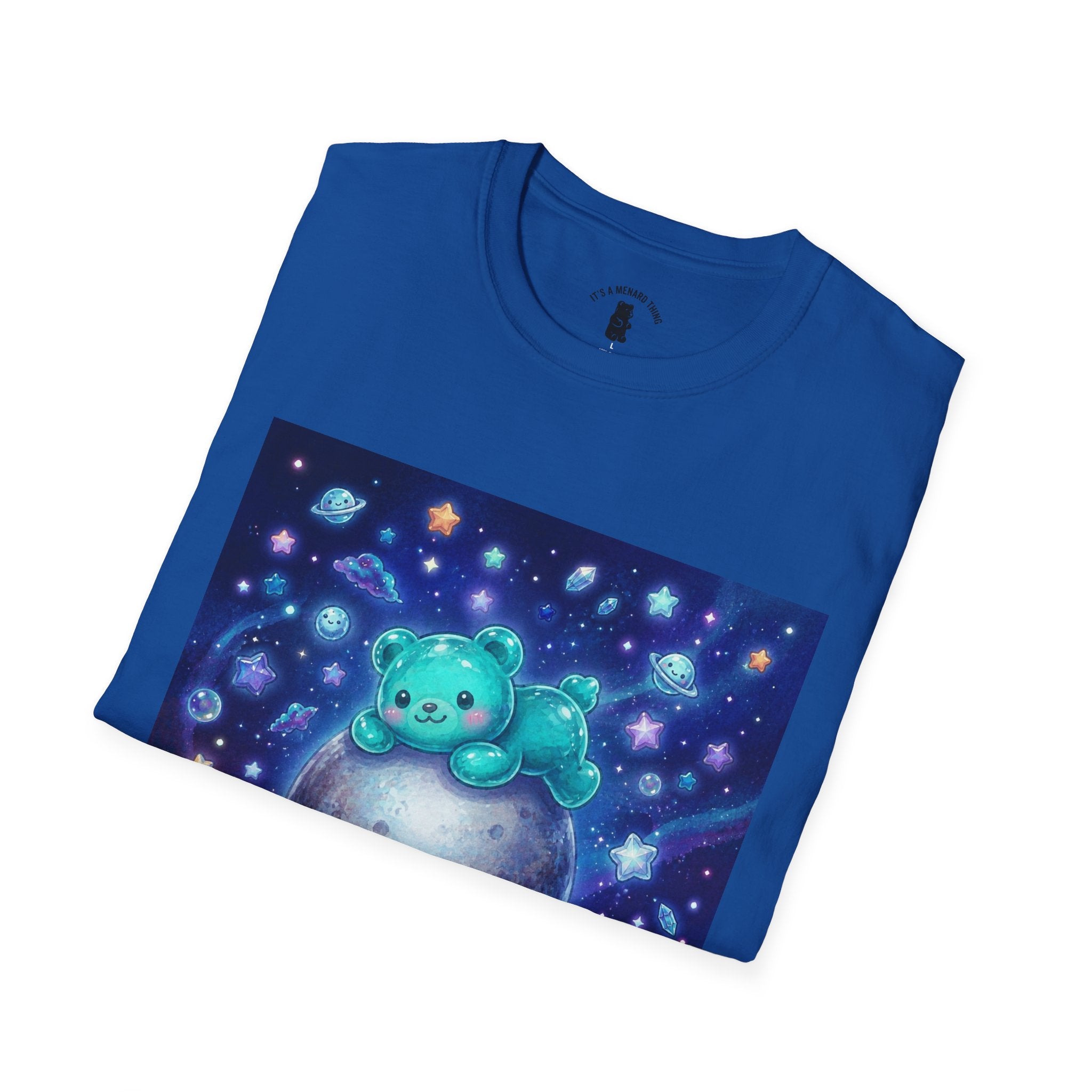 Lets Nap with Pluto, Teal Crystal Blue Gooey Gummy Bear- Kawaii Graphic T-Shirt