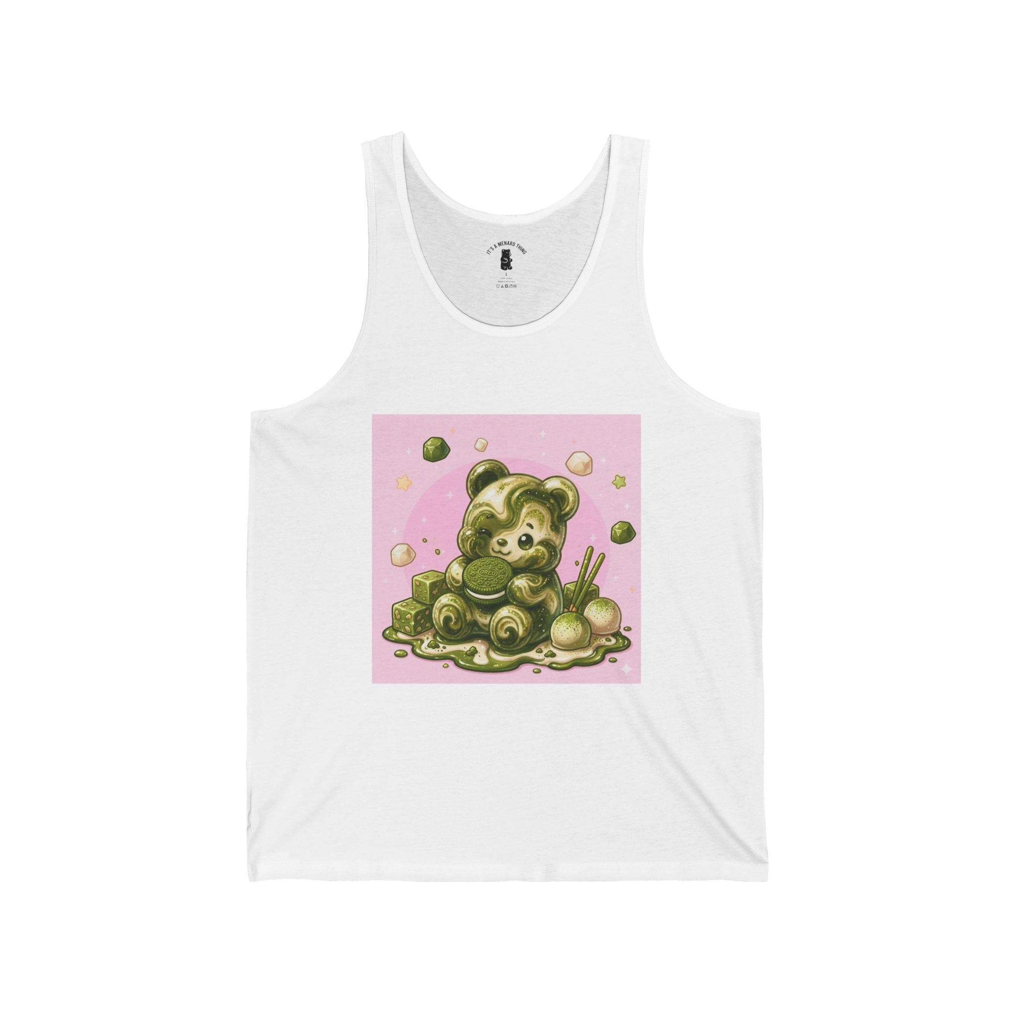 Matcha Cream & Mochi Gooey Gummy Bear— Cute Graphic Tank Top