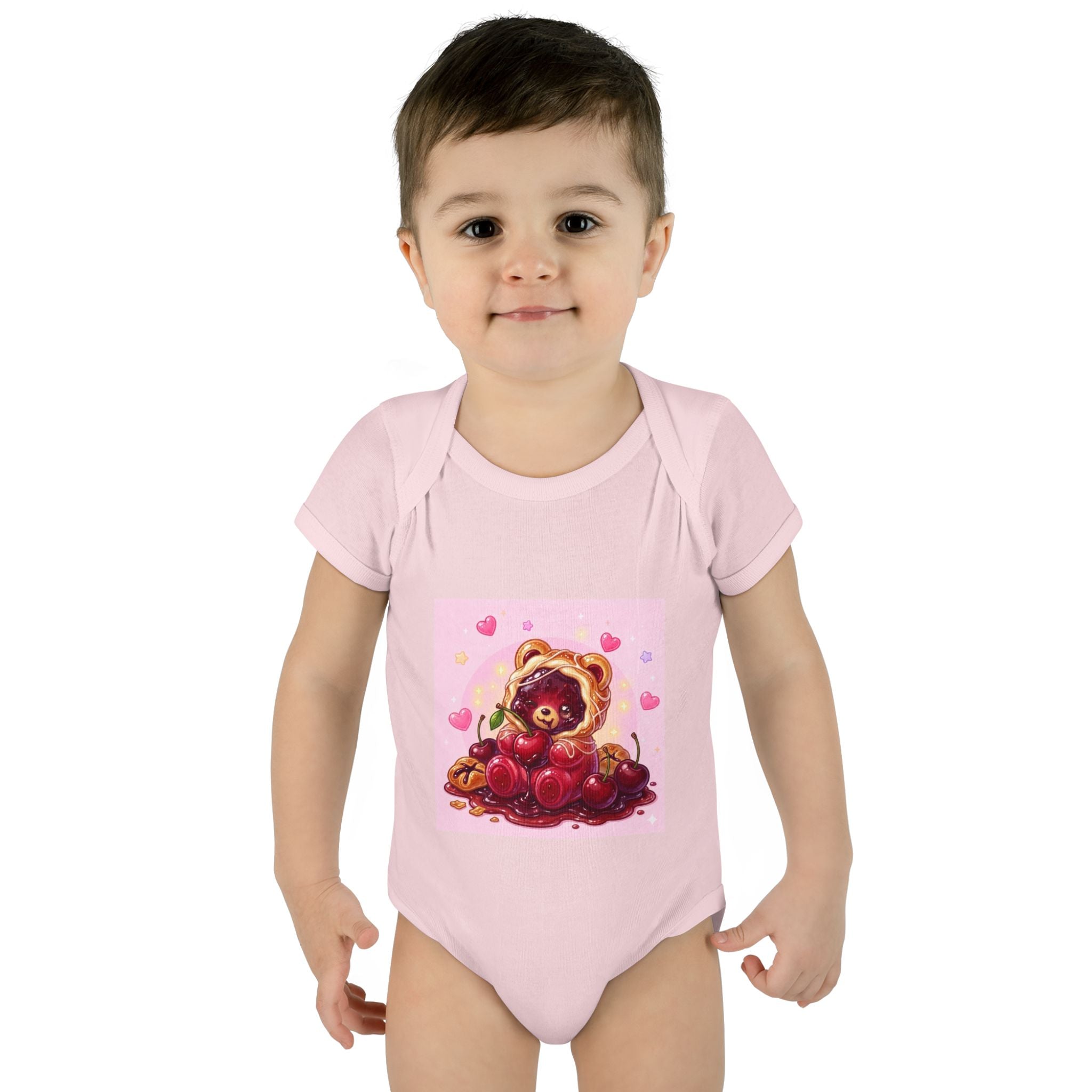 Cherry Danish Gooey Gummy Bear in Puff PJs (Infant Rib Onesie)