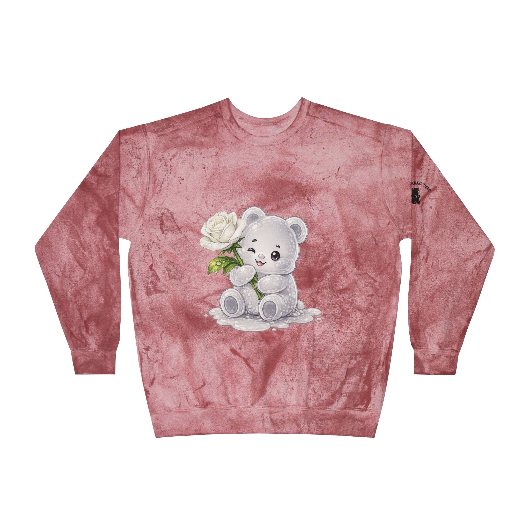White Rose Beauty, Special Gooey Gummy Bear -Tie-Dye Graphic Sweatshirt