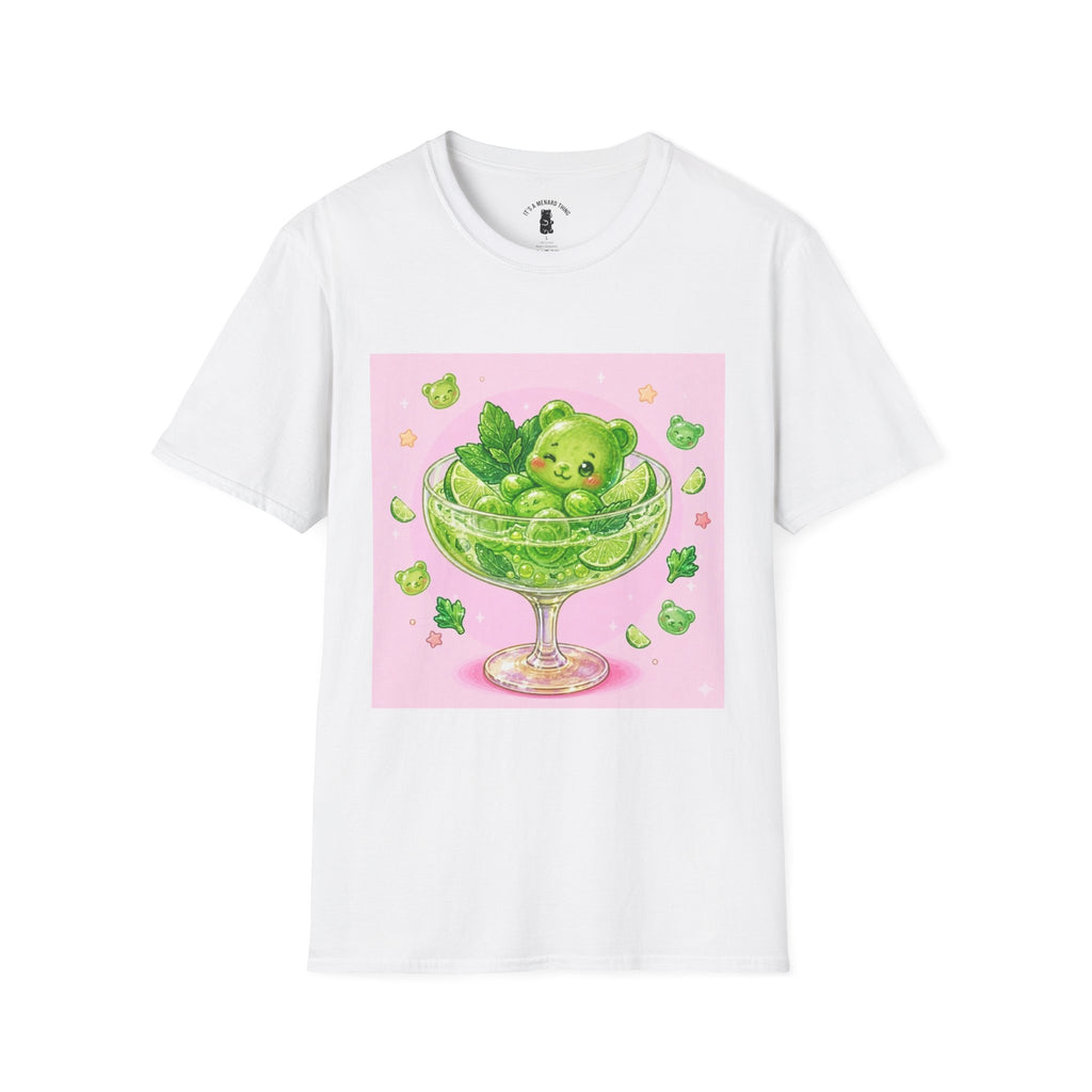 Lime Green Smooth Margaritta Boozy Gooey Gummy Bear- Kawaii Graphic T-Shirt