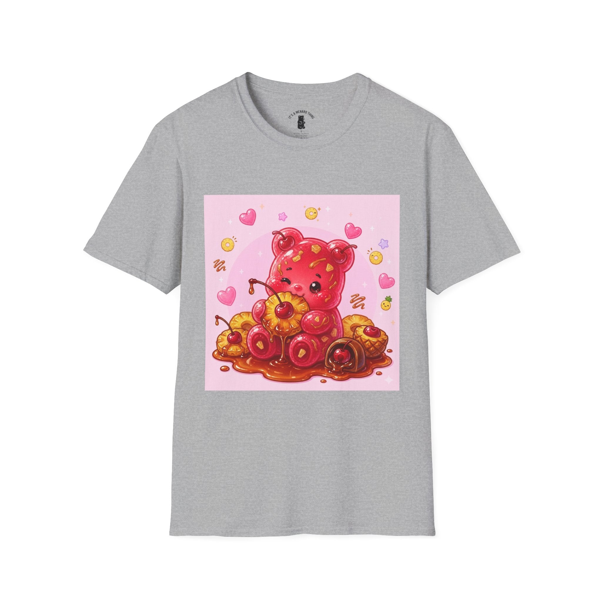 Kawaii Pineapple & Candied Cherries Gooey Gummy Bear — Cute Graphic T-Shirt