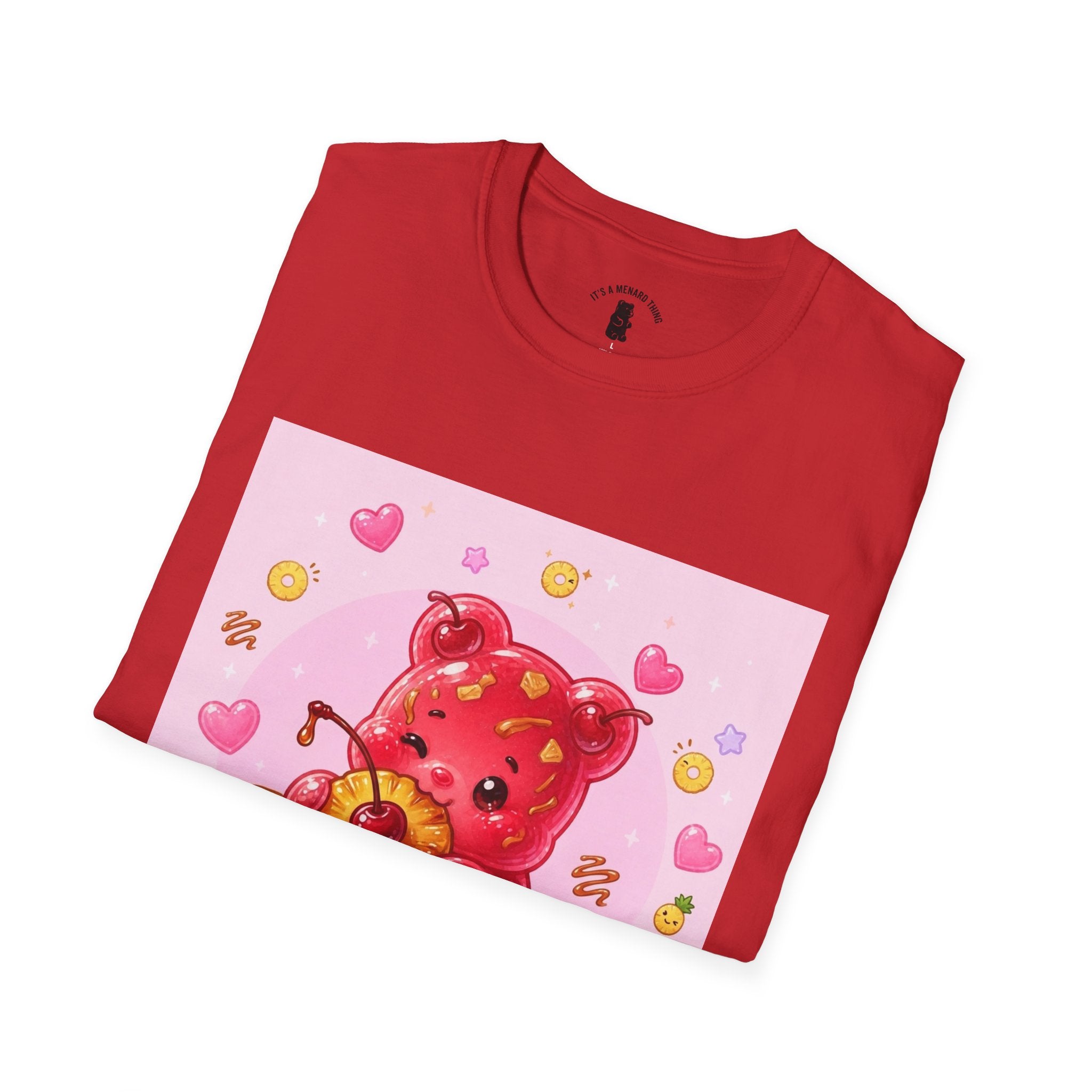 Kawaii Pineapple & Candied Cherries Gooey Gummy Bear — Cute Graphic T-Shirt