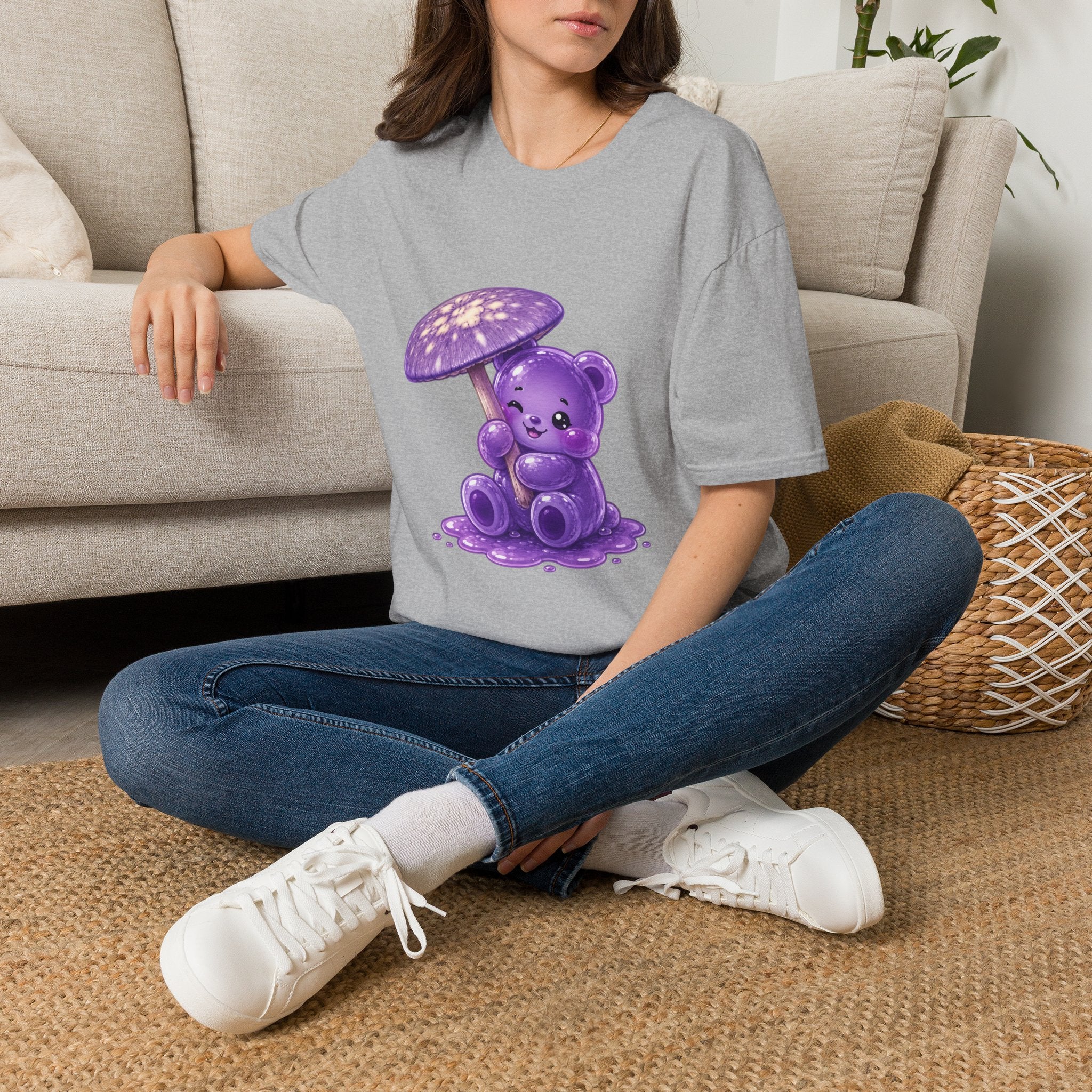 Purple Cortinarius Violaceus Mushroom Oozy Bear Special- Graphic Shirt