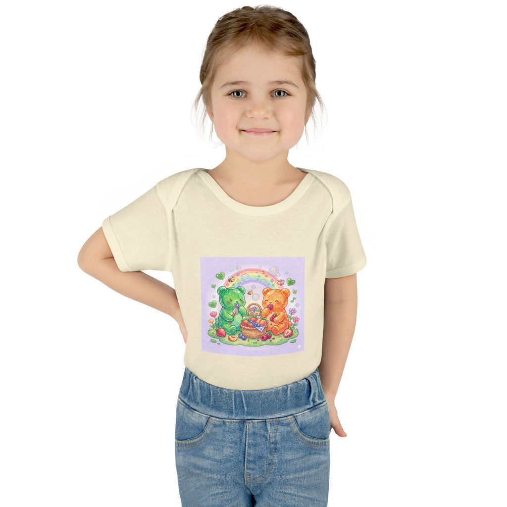 Fruit Garden Eating Gooey Gummy Bears Infant Bodysuit — Baby Shower Gift