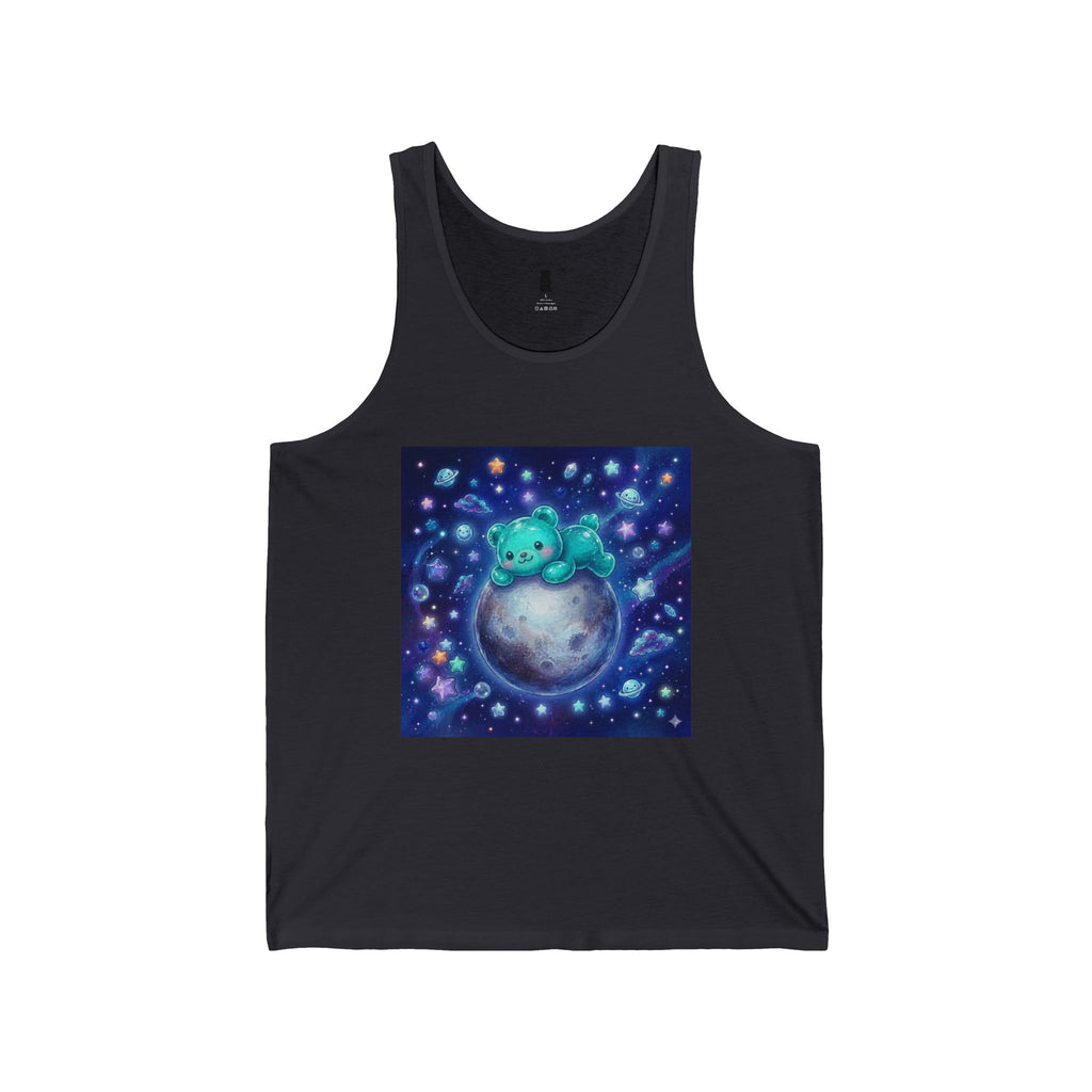 Taking a Nap on Planet Pluto, Blue Oozy Bear Gummy Friend- Graphic Tank Top