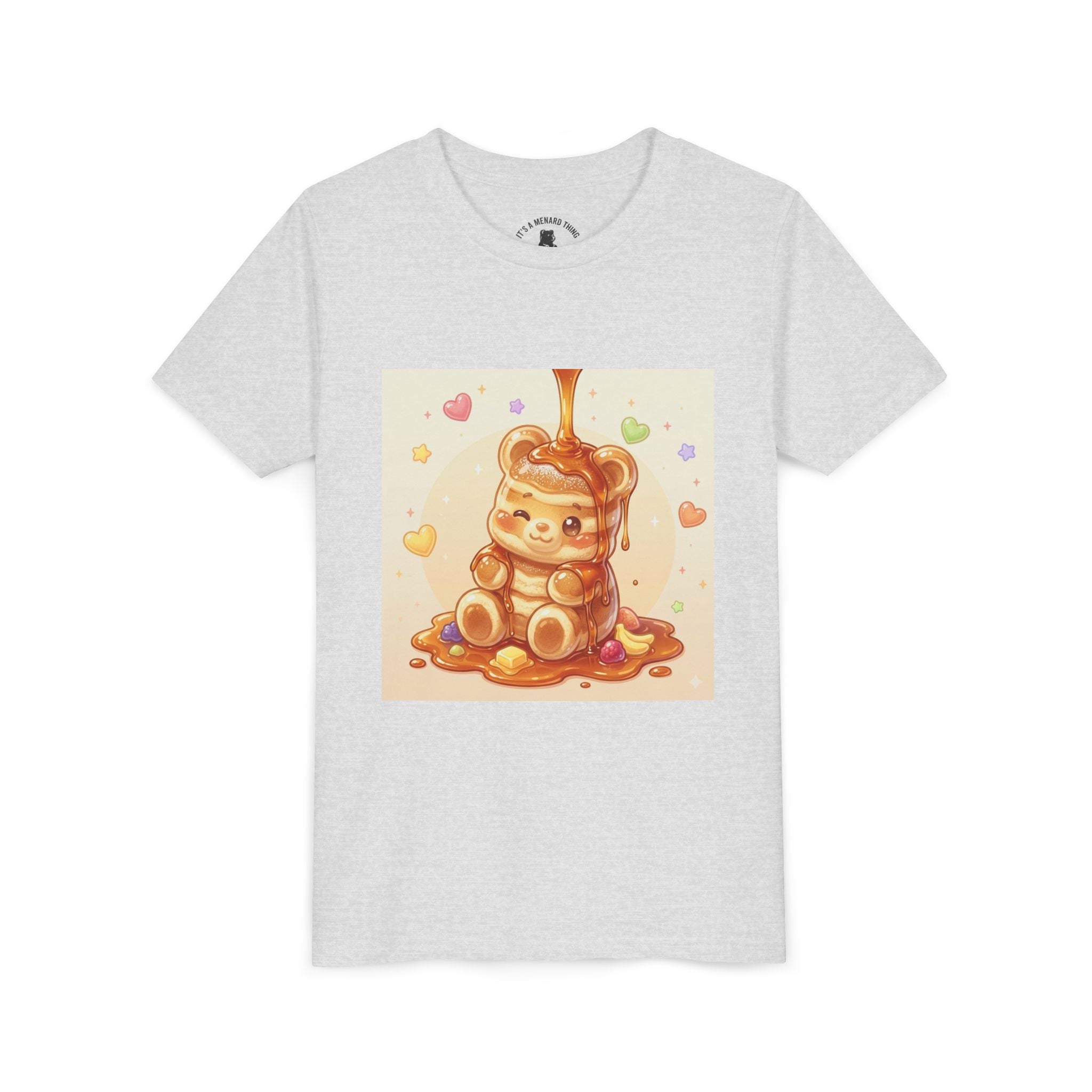 Fluffy Thick Gooey Gummy Pancake Bear Youth T-Shirt