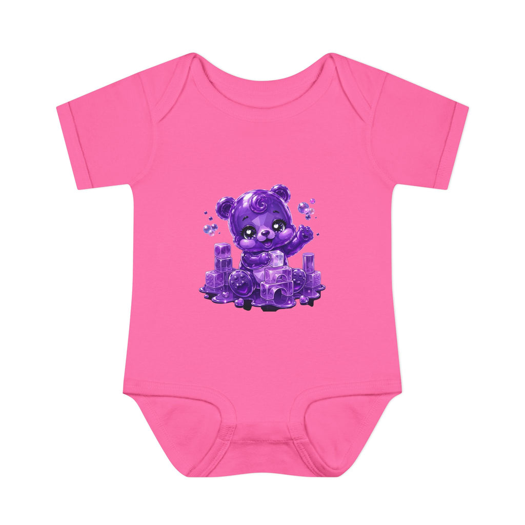Play Time, Purple Crystal Baby Oozy Bear Gummy Cutie Addition- Graphic Onesie